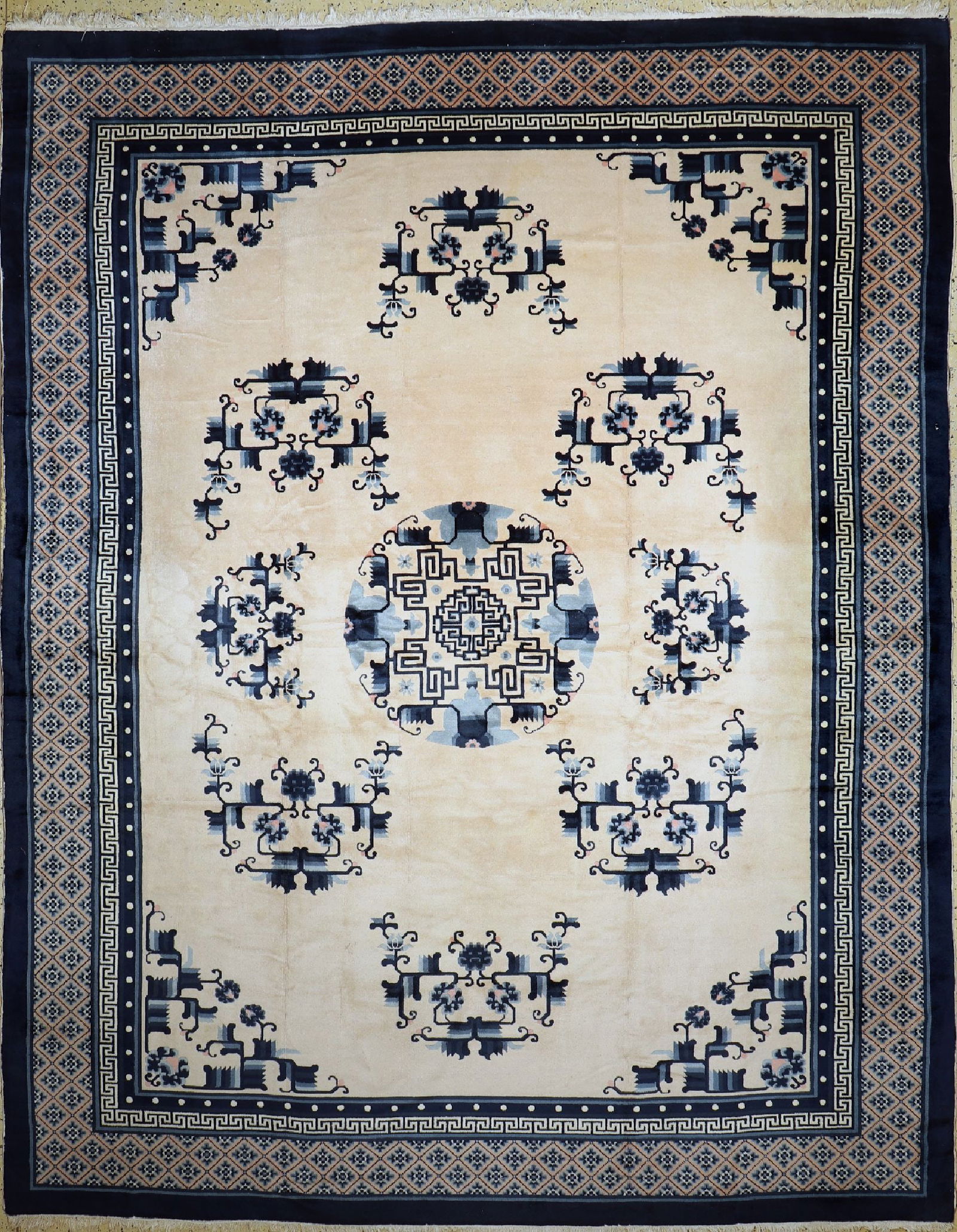 Antique finish, China, approx. 50 years, wool on cotton (1 of 6)