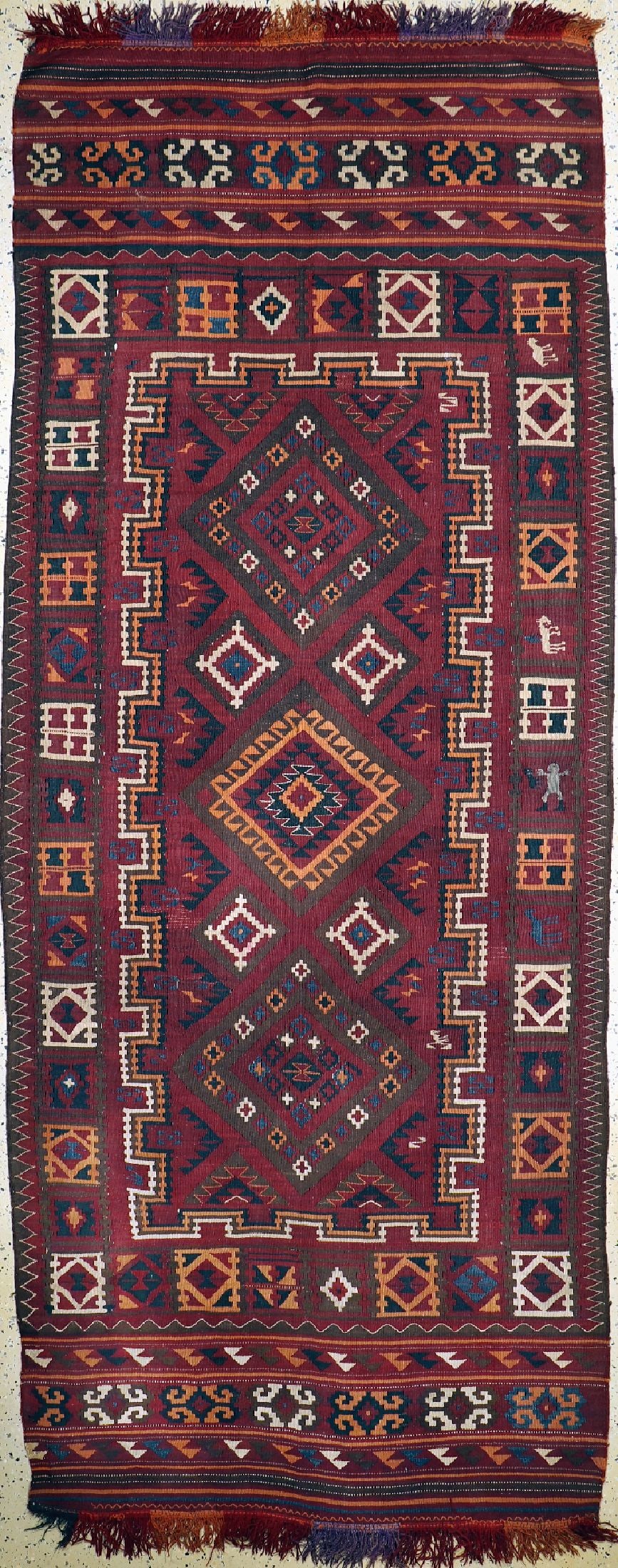 Anatol Kilim old, Turkey, around 1920/1930, wool on (1 of 7)