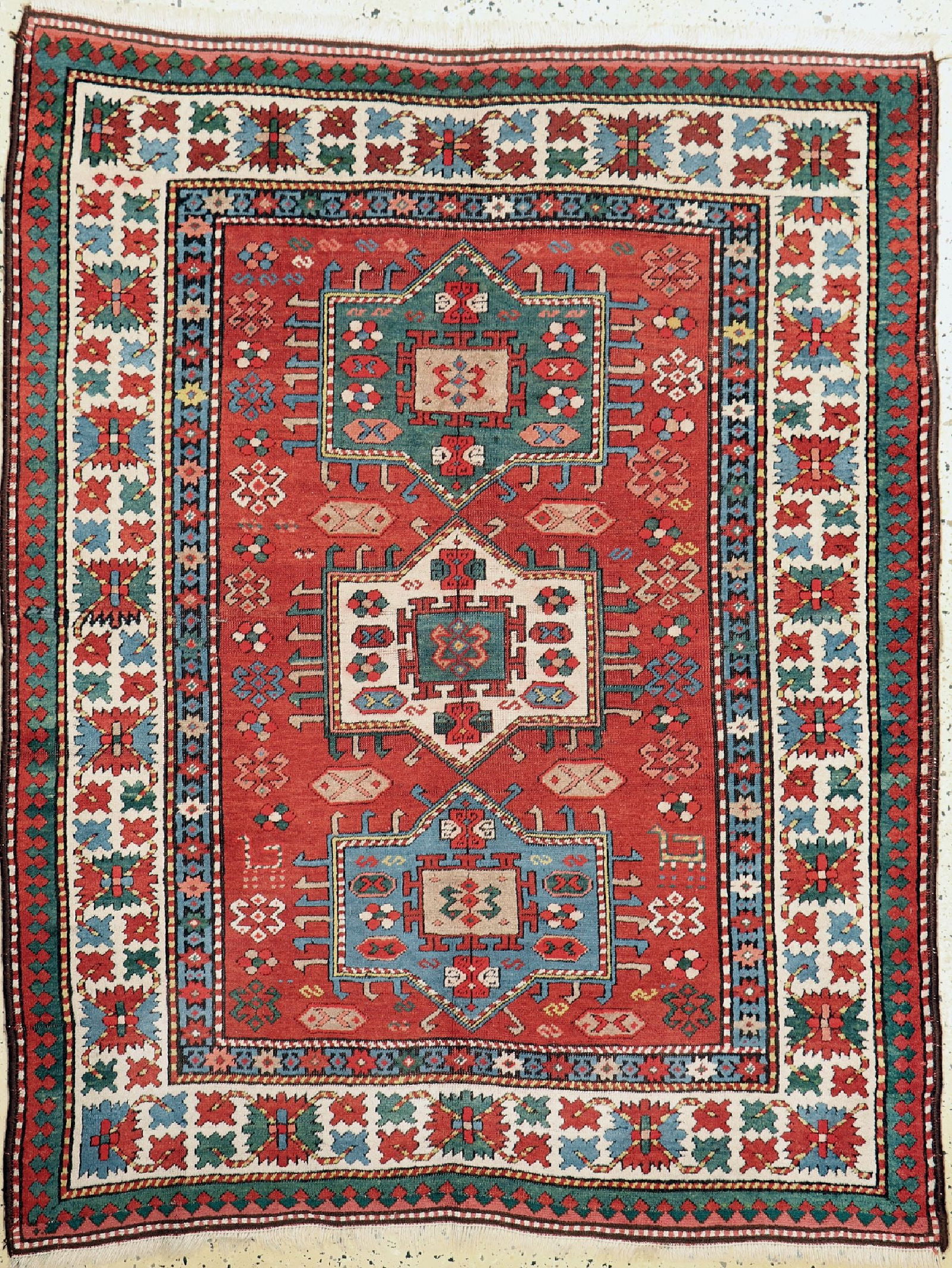Antique Kazak, Caucasus, 19th century, wool onwool (1 of 7)