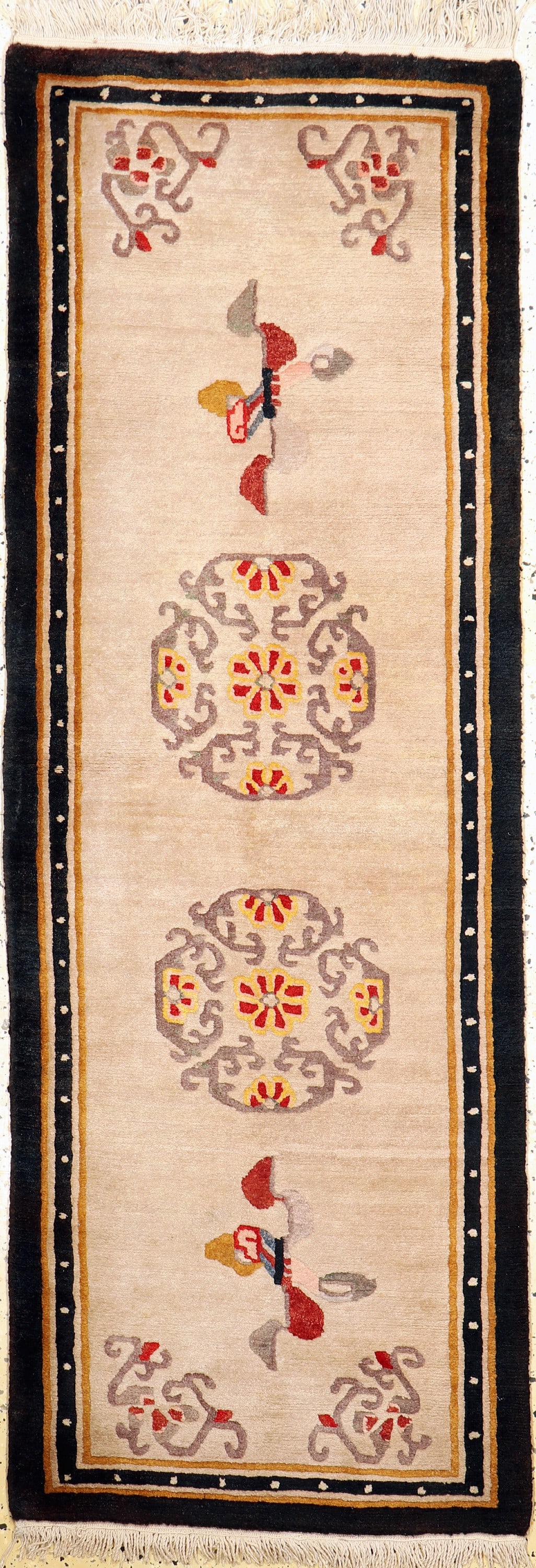 Tibet, Nepal, approx. 60 years, wool on cotton: Tibet, Nepal, approx. 60 years, wool on cotton, approx. 203 x 73 cm, condition: 2. Rugs, Carpets & Flatweaves