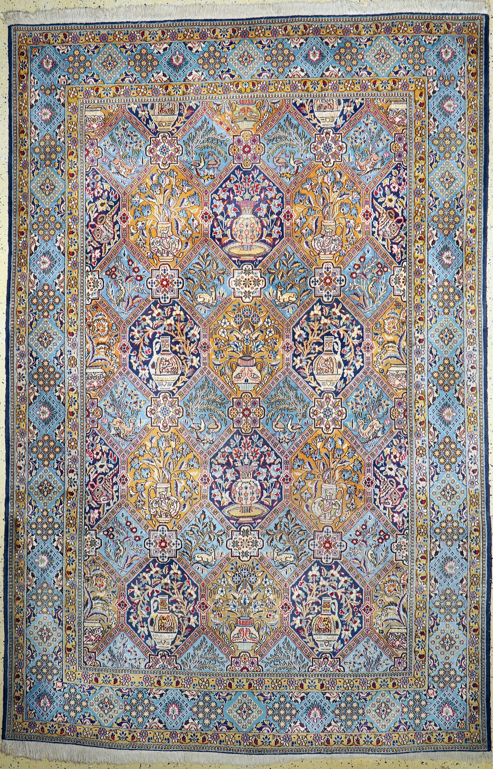 Qum old, Persia, around 1960, wool with silk, approx. 340 (1 of 6)