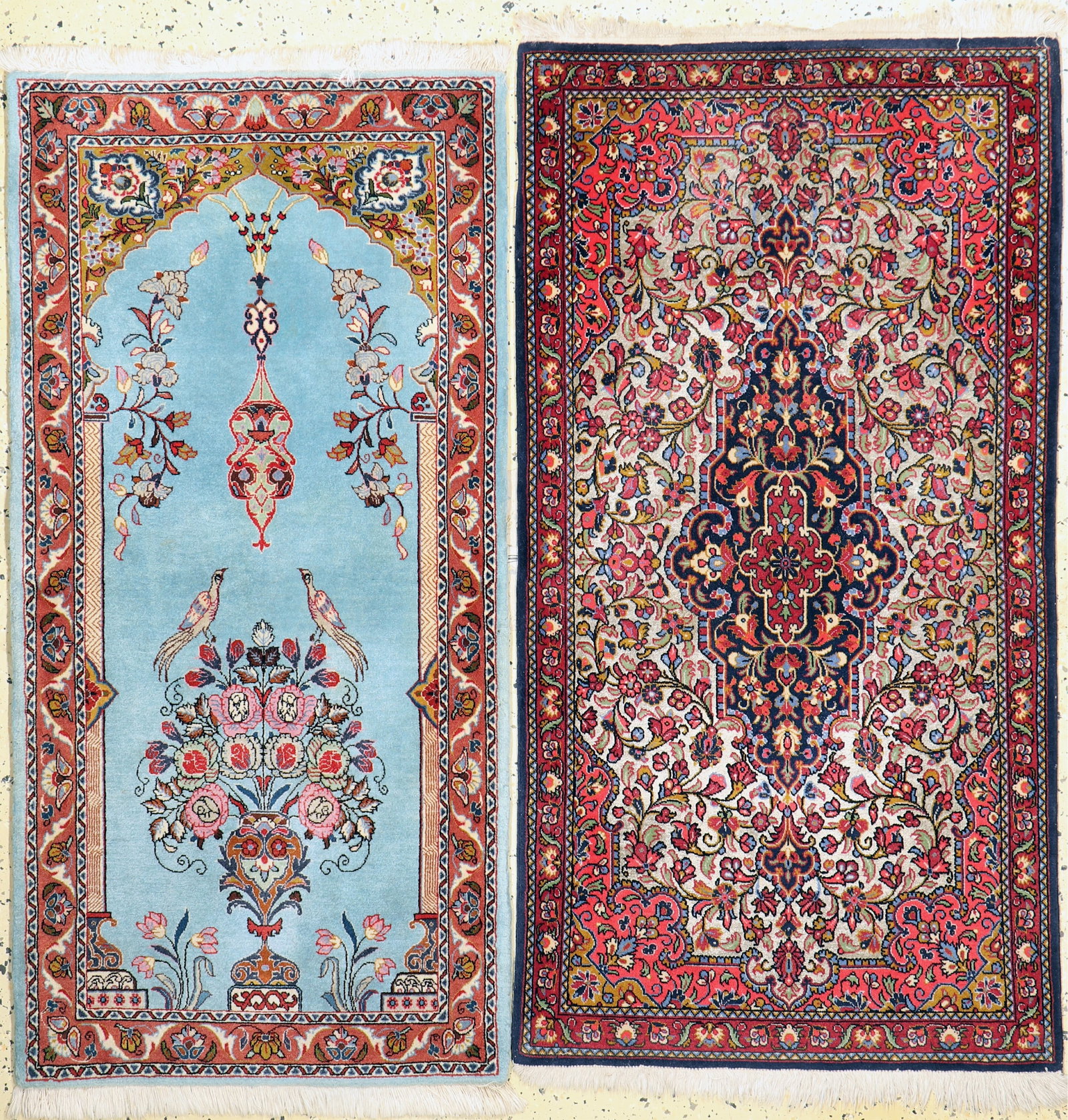 Mixed lot of Qum cork (silk ground), approx. 140 x 73 cm: Mixed lot of Qum cork (silk ground), approx. 140 x 73 cm, Saruk, Persia, approx. 50 years, cork wool on cotton, approx. 136 x 72 cm, condition: 2. Rugs, Carpets & Flatweaves