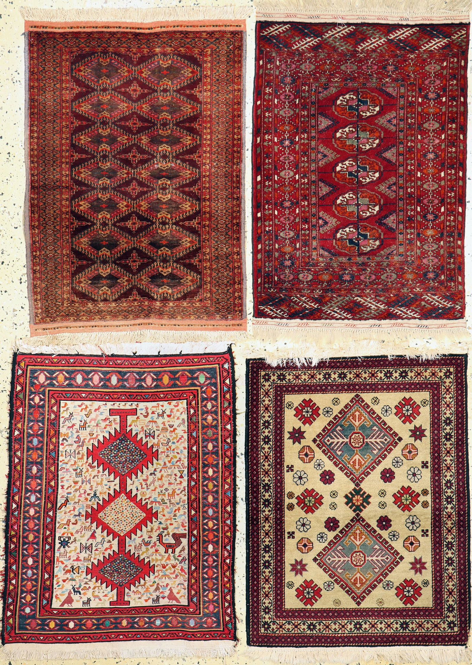 Mixed lot of 4 Poschti, silk Mauri Afganistan,approx. 90 x (1 of 9)
