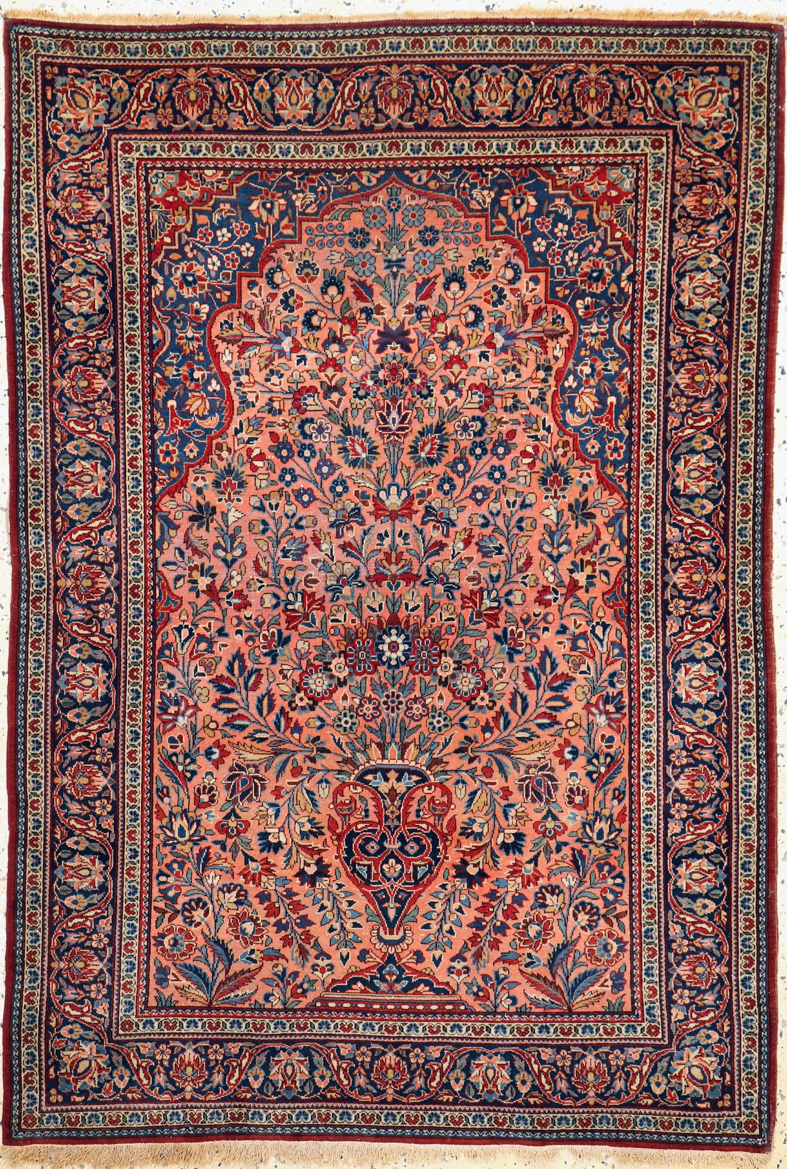 Kashan cork antique, Persia, around 1900, corkwool on: Kashan cork antique, Persia, around 1900, corkwool on cotton, approx. 150 x 104 cm, condition: 2-3. Rugs, Carpets & Flatweaves