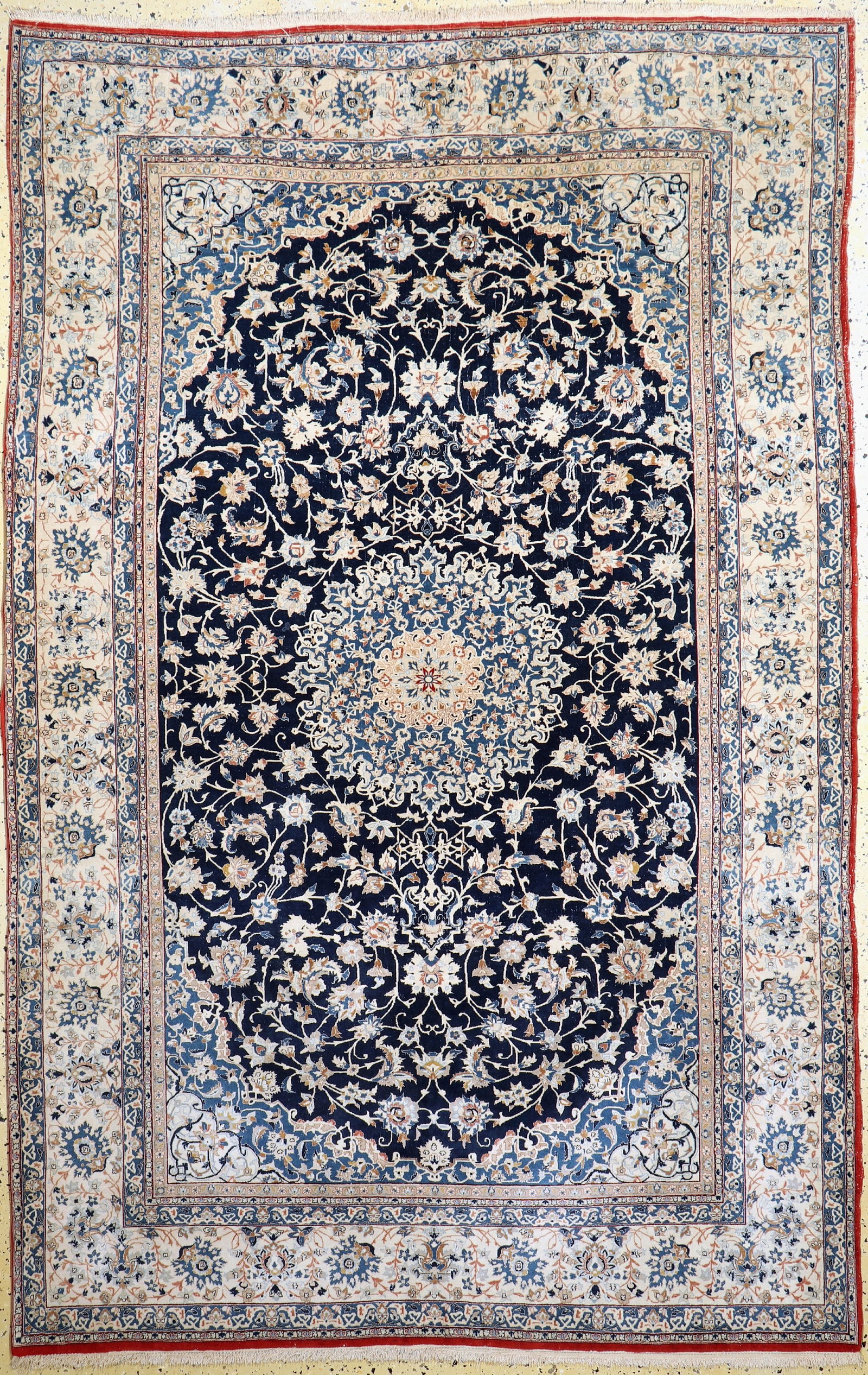 Nain Tudeschk antique, Persia, around 1900, corkwool on: Nain Tudeschk antique, Persia, around 1900, corkwool on cotton, approx. 248 x 158 cm, condition: 3. Rugs, Carpets & Flatweaves