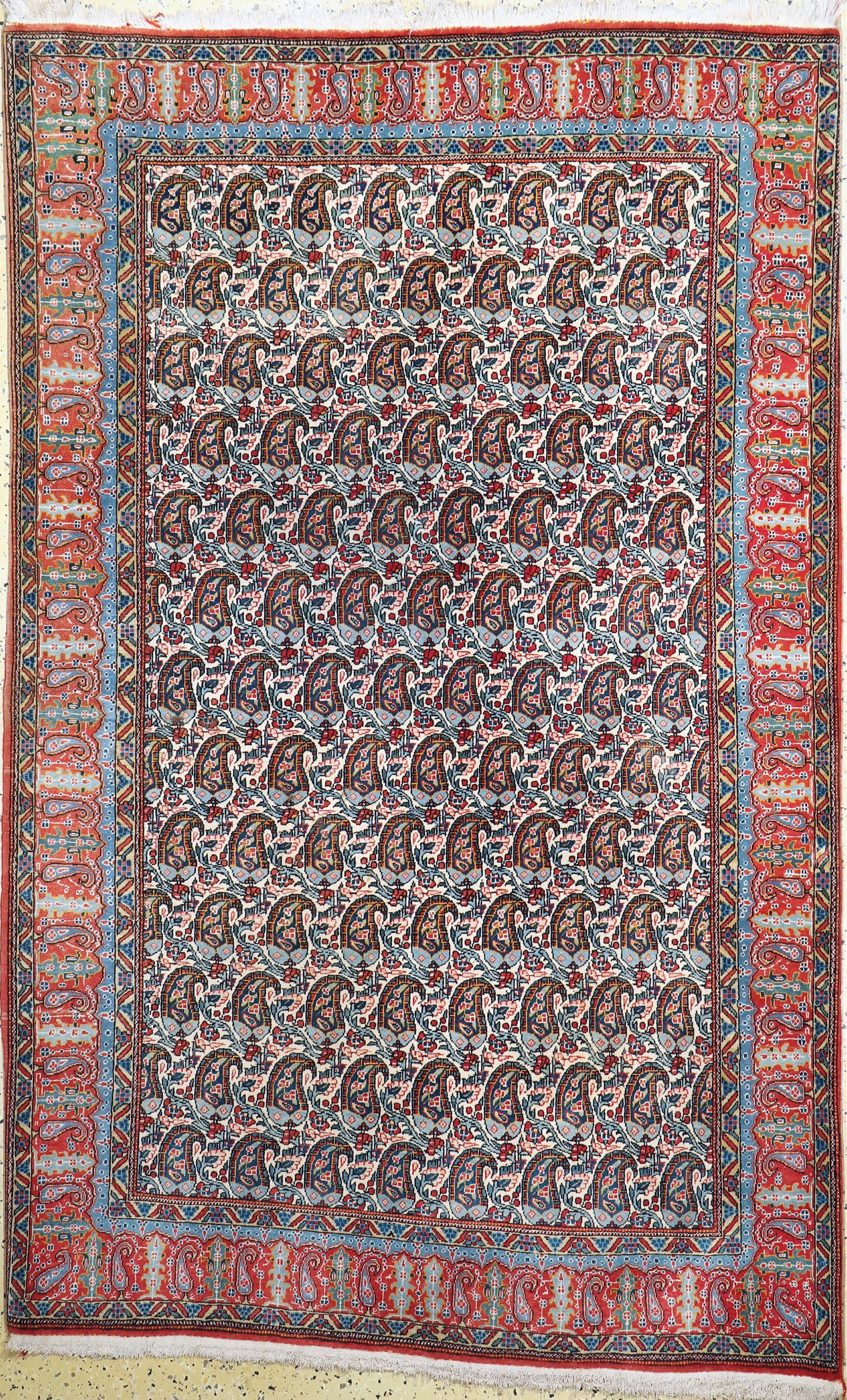 Qum cork, Persia, mid-20th century, corkwool on cotton: Qum cork, Persia, mid-20th century, corkwool on cotton, approx. 215 x 138 cm, condition: 2.Rugs, Carpets & Flat weaves.
