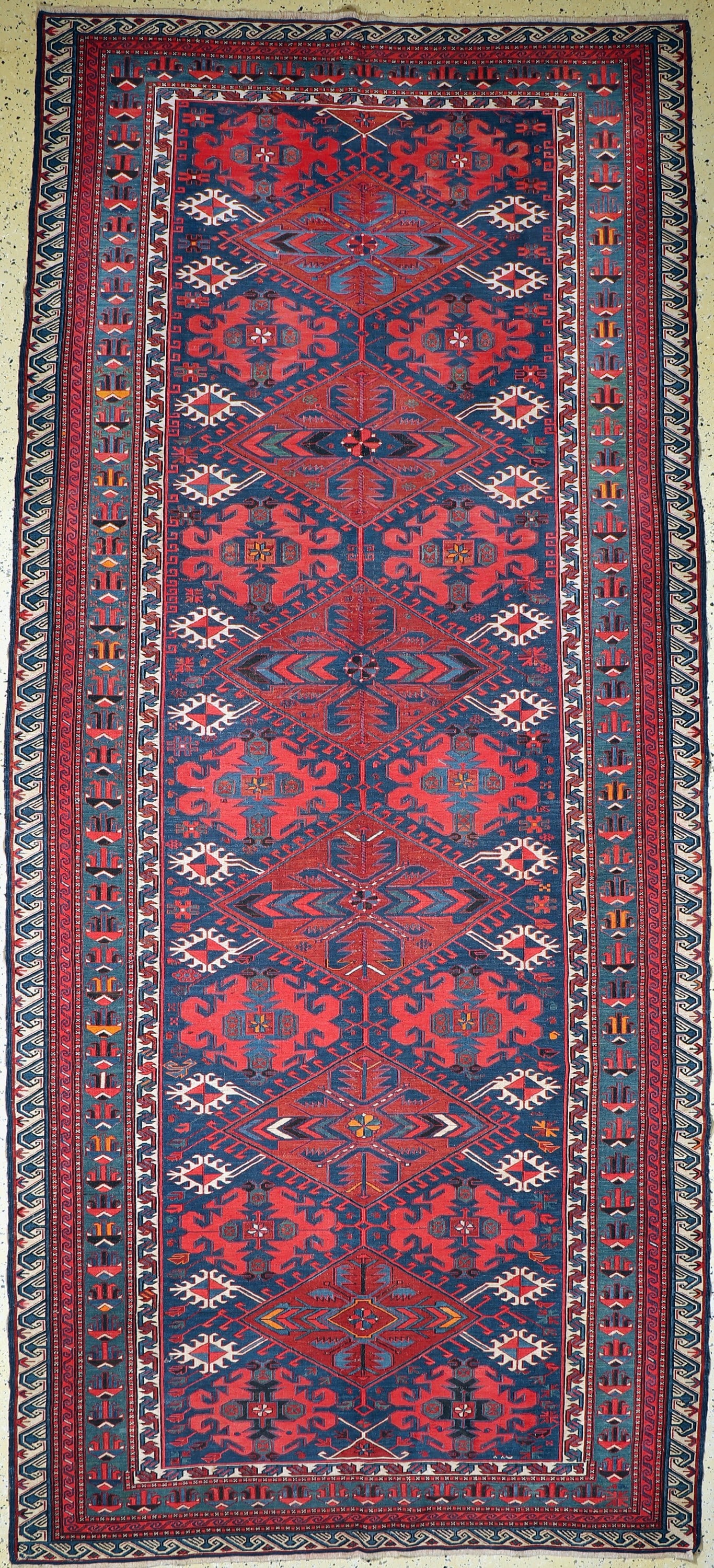 Antique Sumakh, Caucasus, around 1900, wool onwool (1 of 8)