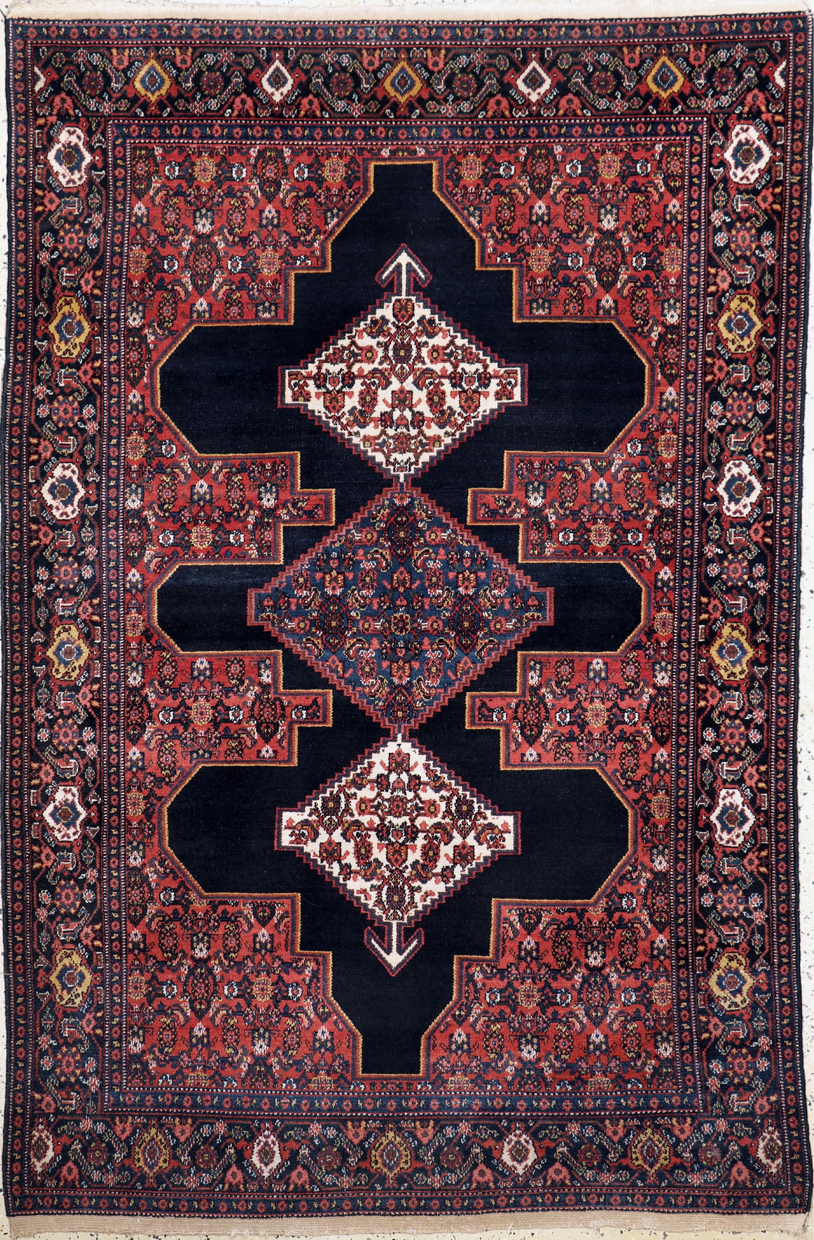 Senneh antique, Persia, around 1900, wool on cotton (1 of 8)