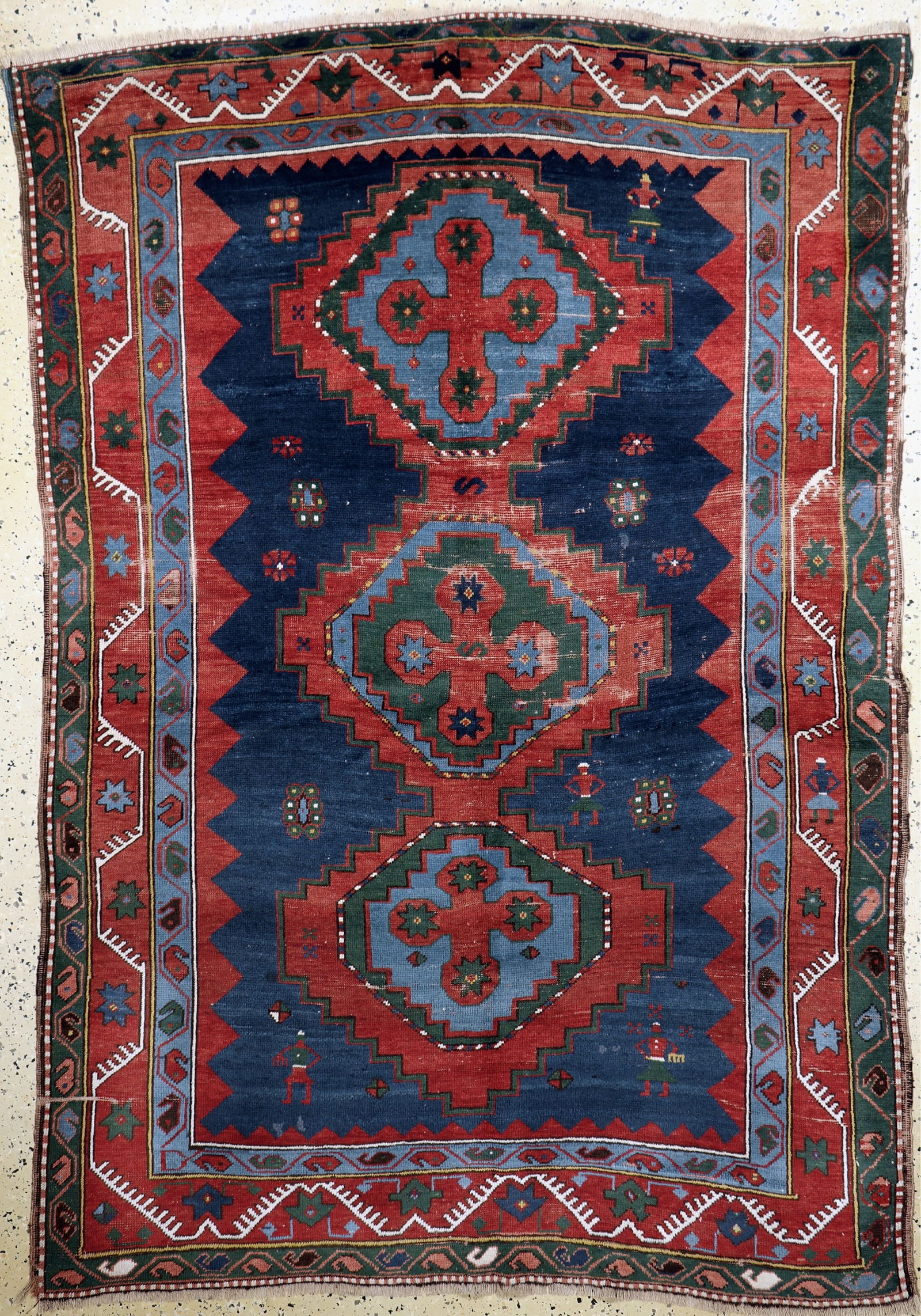 Antique Kazak, Caucasus, around 1900, wool on wool (1 of 7)