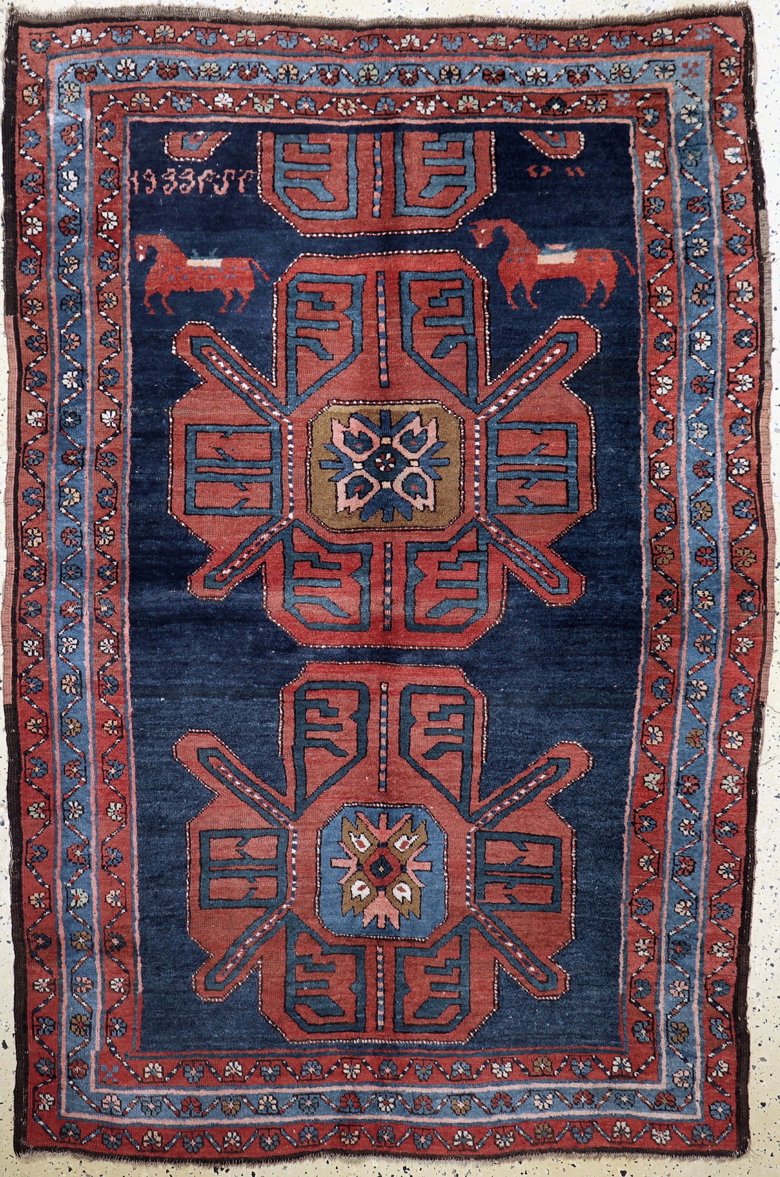 Armenian Kazak antique, Caucasus, around 1900,wool on: Armenian Kazak antique, Caucasus, around 1900,wool on wool, approx. 210 x 142 cm, condition:2-3. Rugs, Carpets & Flatweaves