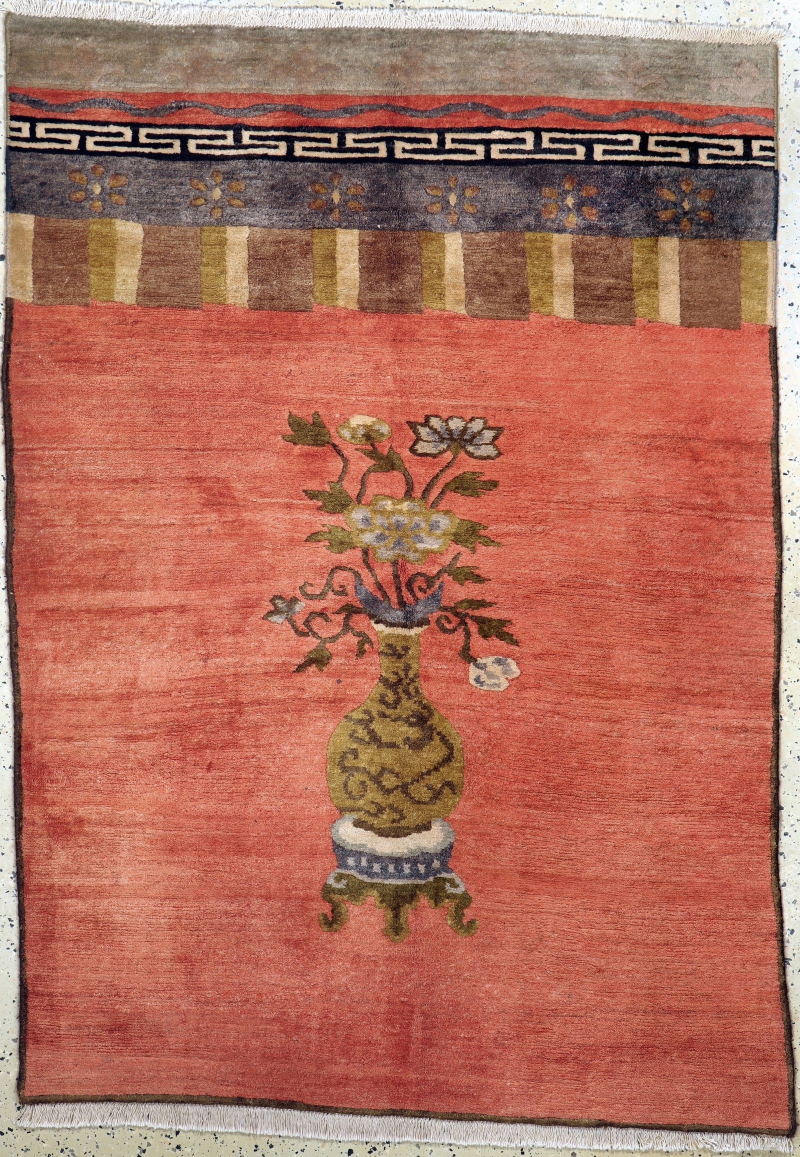 #'Engsi#', Mongolia, mid-20th century, wool on cotton: #'Engsi#', Mongolia, mid-20th century, wool on cotton, approx. 190 x 136 cm, condition: 2. Orientalrugs, Carpets, Textiles and Flatweaves
