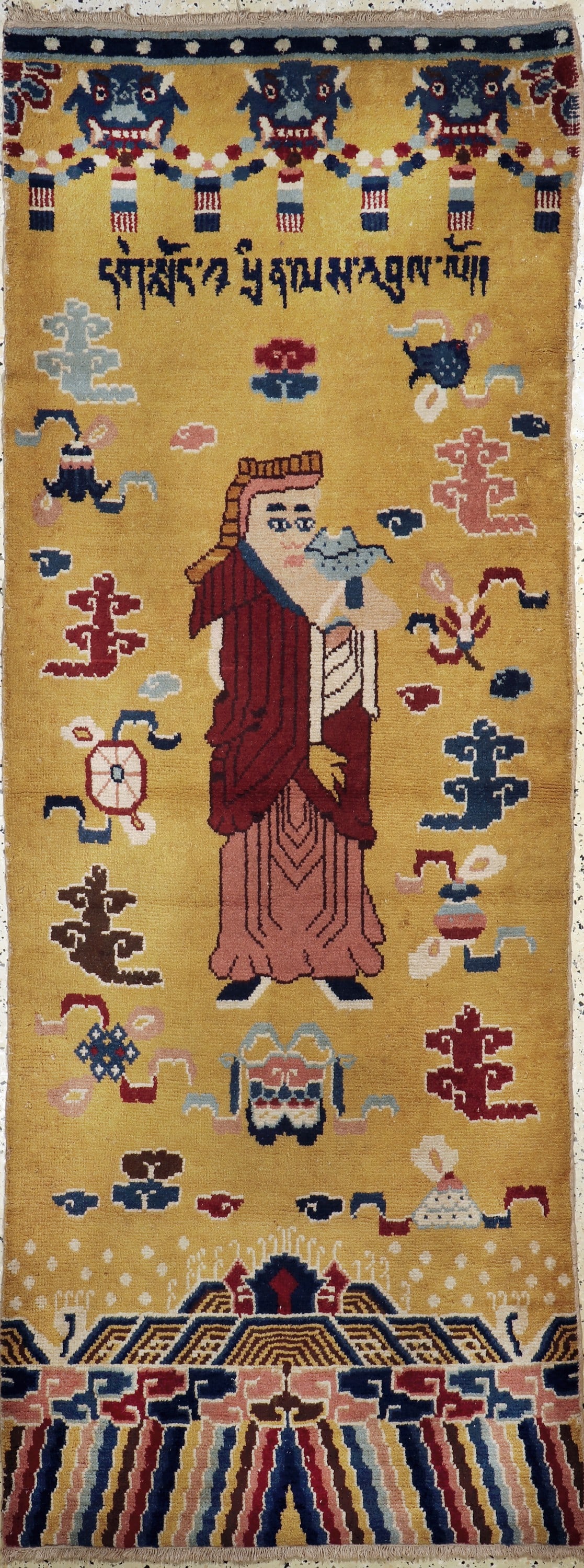 #'Column carpet#'antique, China, around 1900, wool on (1 of 6)