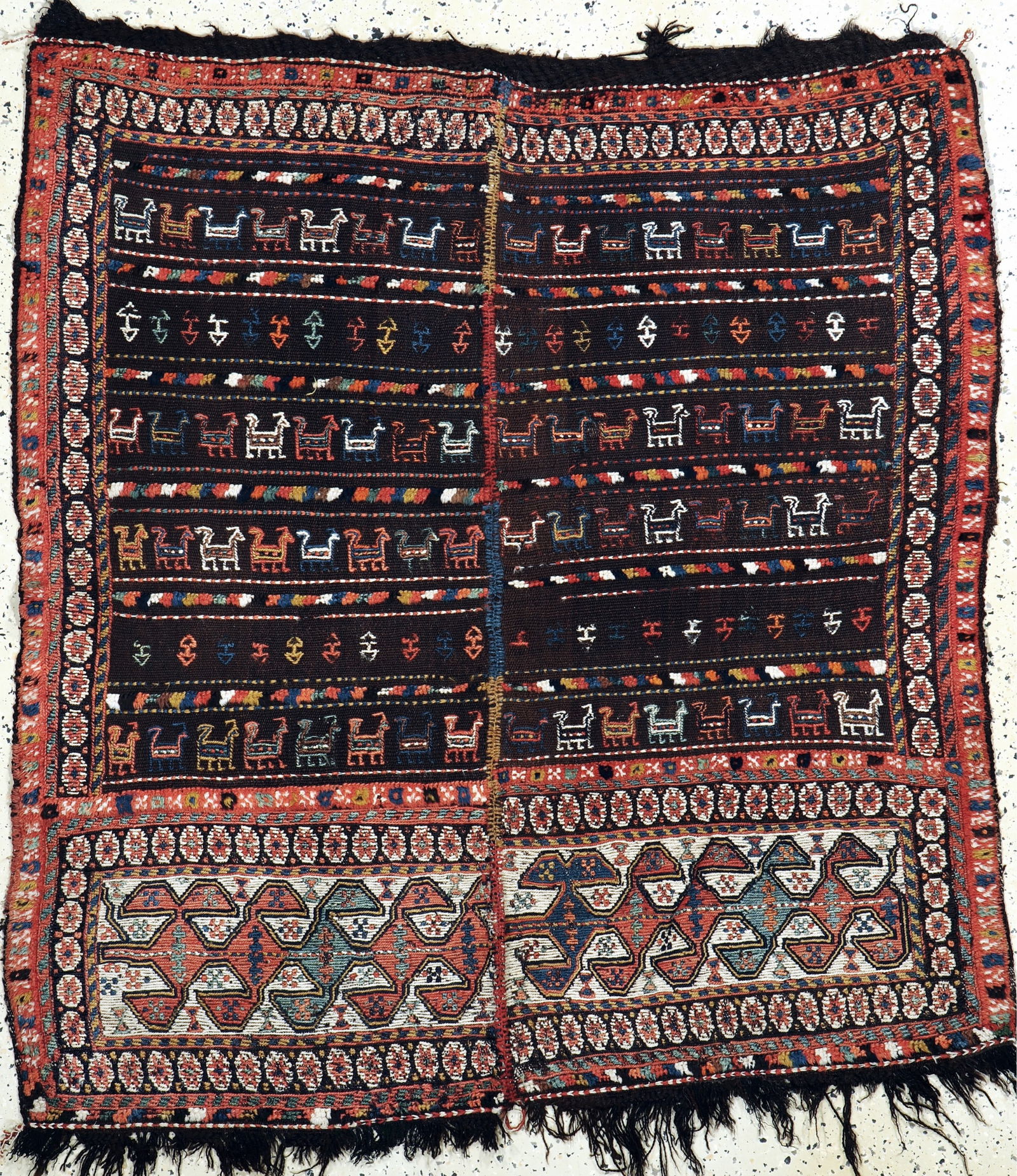 Antique Shahsawan blanket, Persia, around 1900, wool (1 of 5)