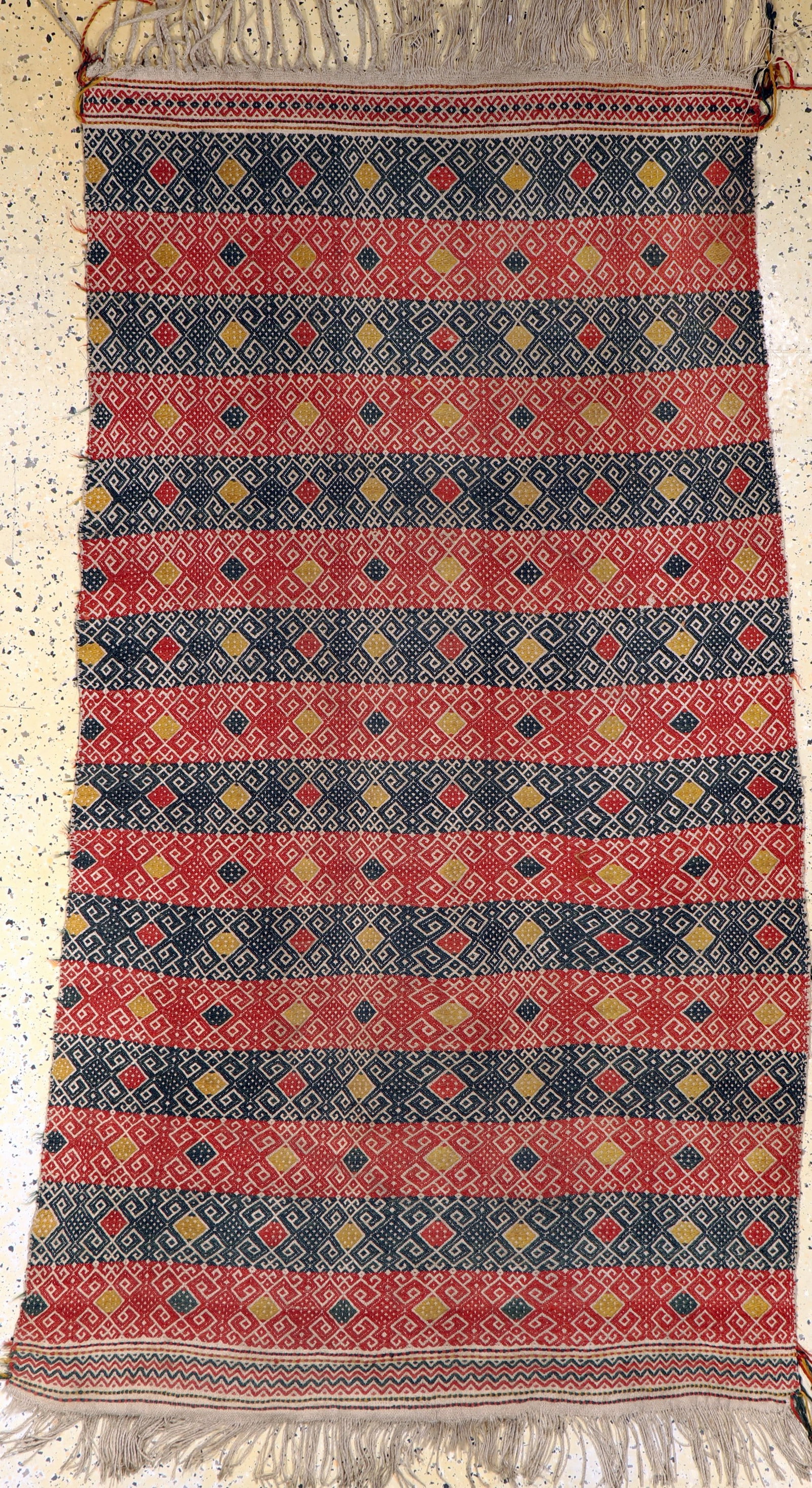 Antique Verneh, Turkey, around 1900, wool on wool: Antique Verneh, Turkey, around 1900, wool on wool, approx. 190 x 110 cm, in need of cleaning, condition: 2, from collection liquidation. Orientalrugs, Carpets, Textiles and Flatweaves