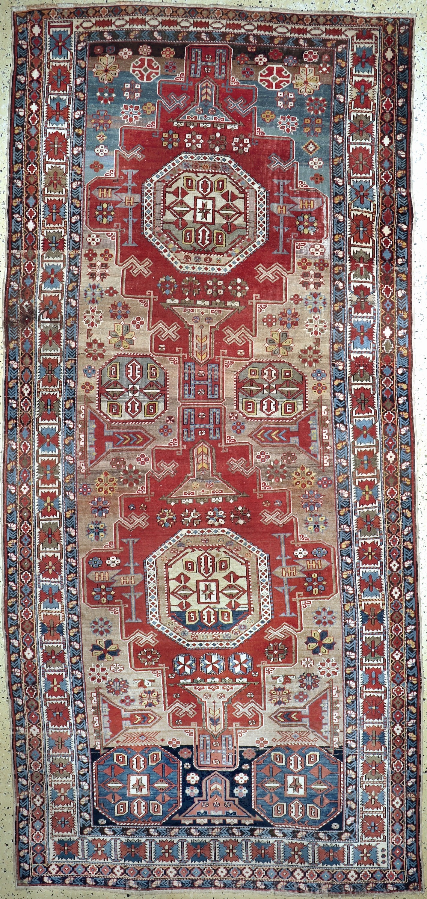 Antique Shirvan, Caucasus, around 1900, wool on wool (1 of 6)