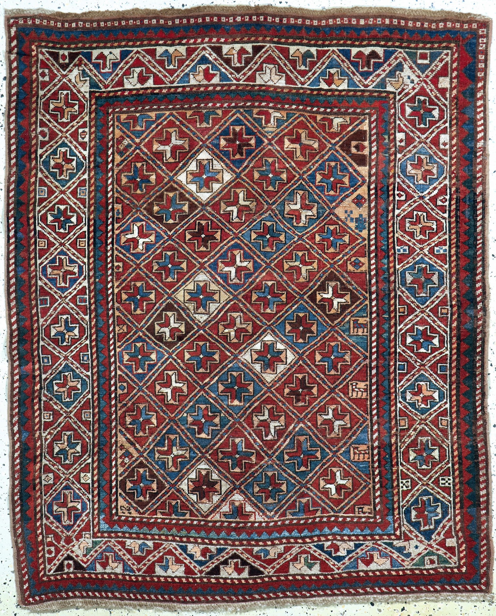 Antique Kazak, Caucasus, around 1900, wool on wool (1 of 9)