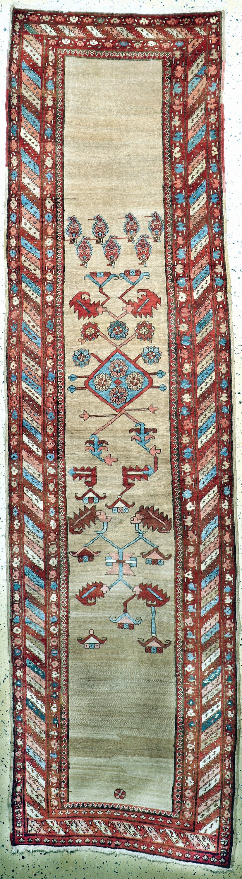 Antique Bakhshaish, Persia, around 1900, wool on cotton: Antique Bakhshaish, Persia, around 1900, wool on cotton, approx. 330 x 90 cm, cleaned, condition: 2. Rugs, Carpets and Flatweaves