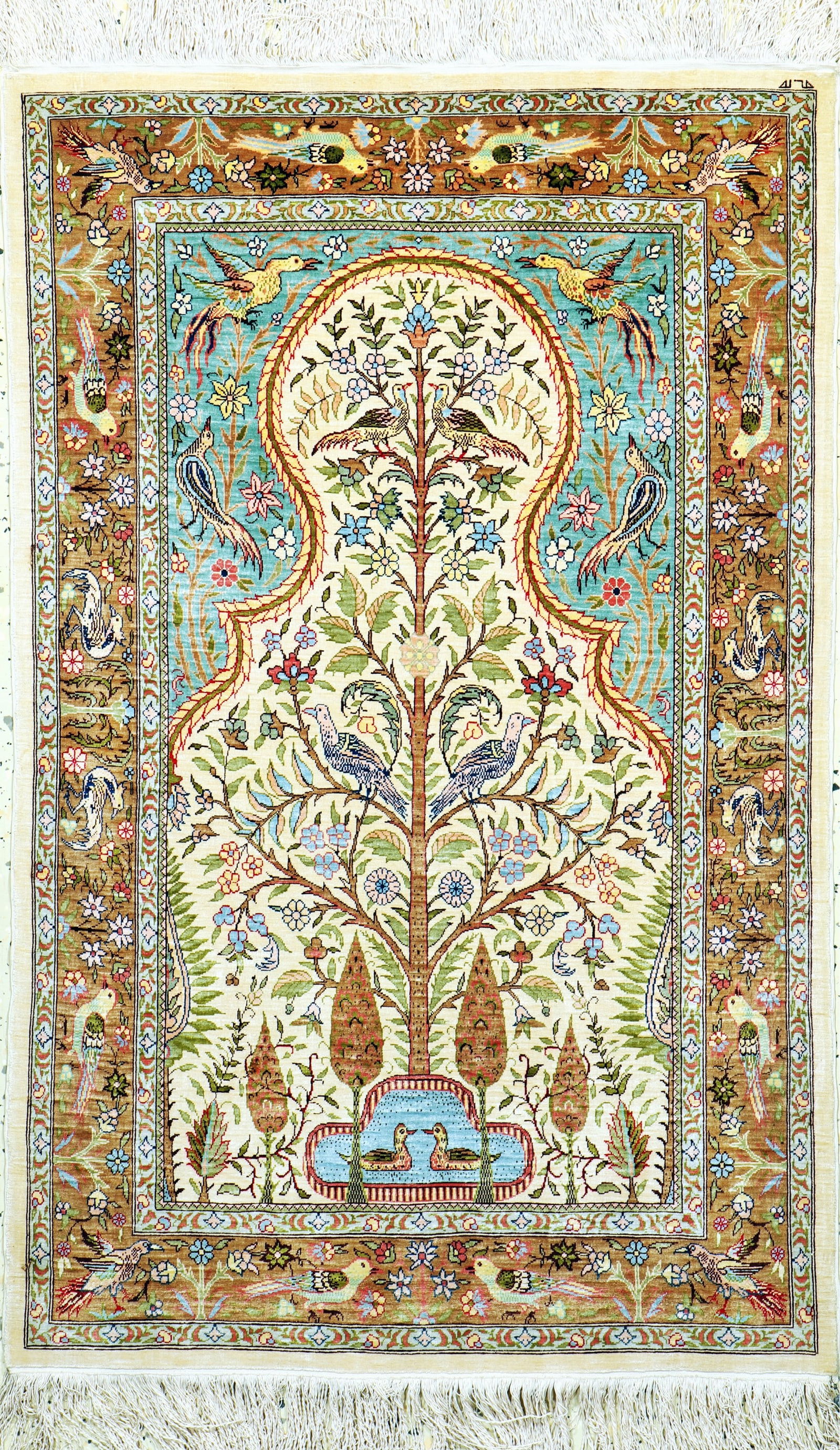 Hereke silk signed, Turkey, late 20th century,pure natural (1 of 7)