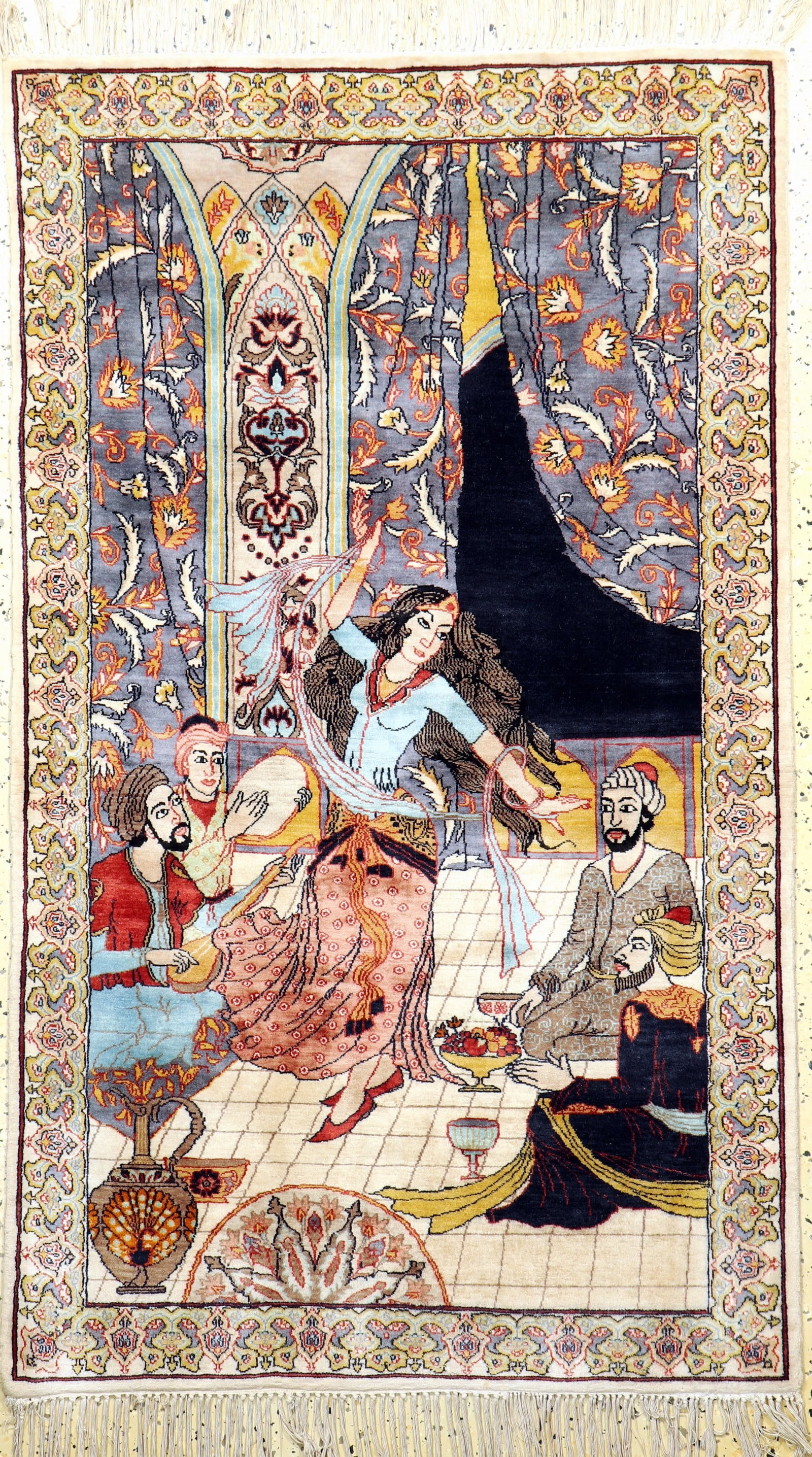Lahor, Pakistan, mid 20th century, wool on cotton: Lahor, Pakistan, mid 20th century, wool on cotton, approx. 155 x 91 cm, condition: 2. Rugs, Carpets & Flatweaves