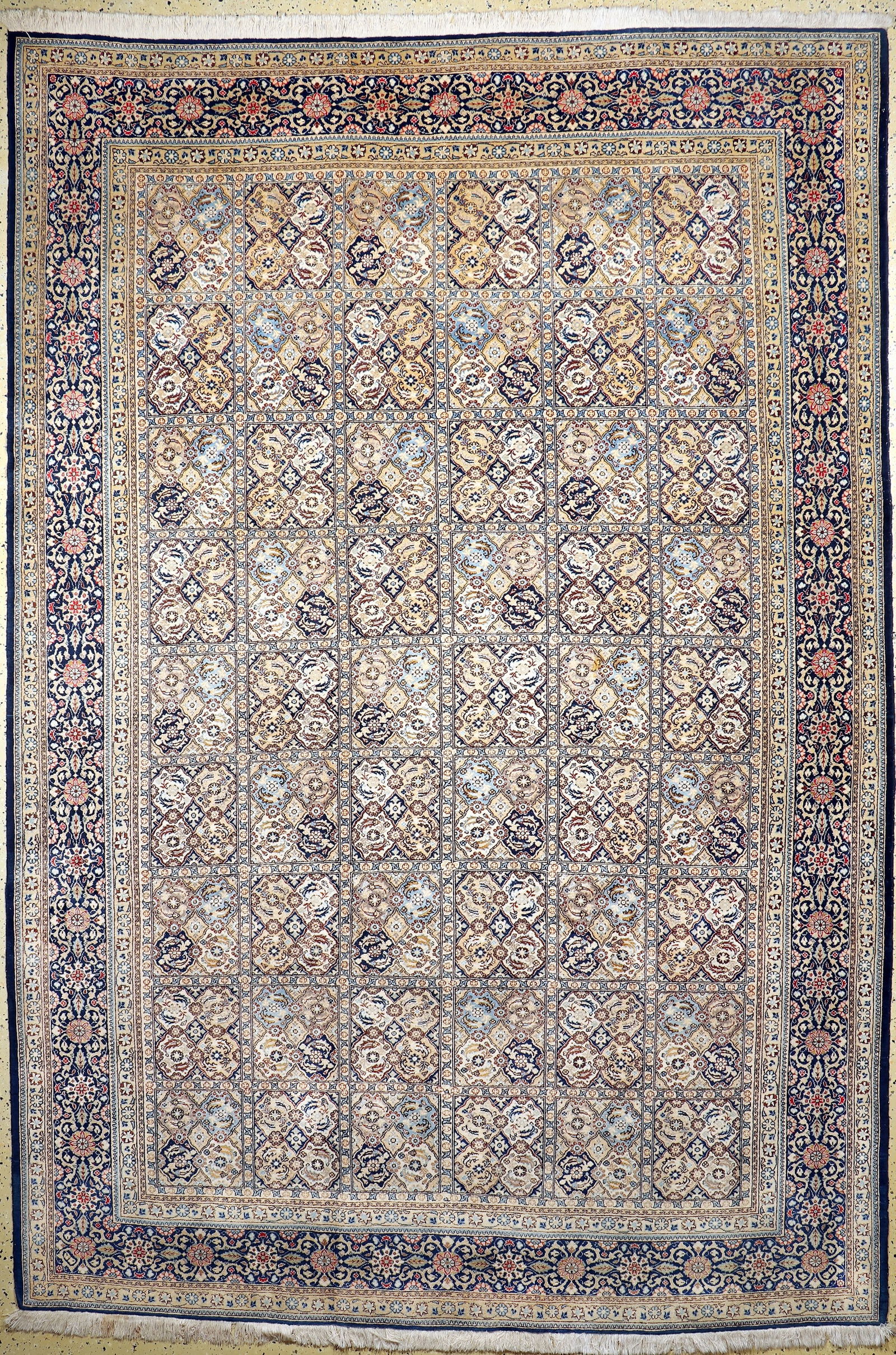Qum cork, Persia, mid 20th century, corkwool with silk: Qum cork, Persia, mid 20th century, corkwool with silk, approx. 350 x 240 cm, condition: 2.Rugs, Carpets & Flatweaves