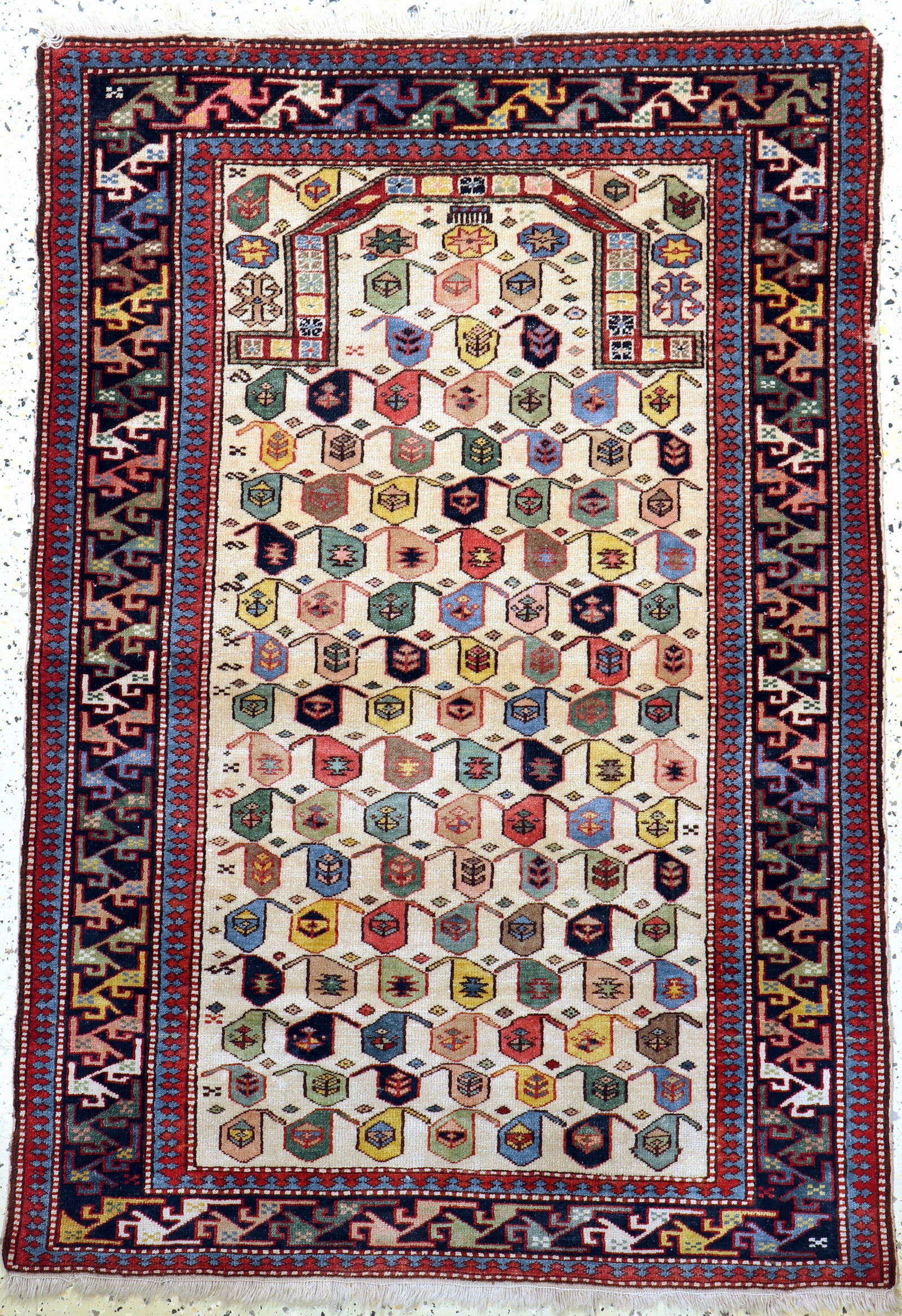Schirwan # 'prayer rug #', Caucasus, around 1900, wool (1 of 6)