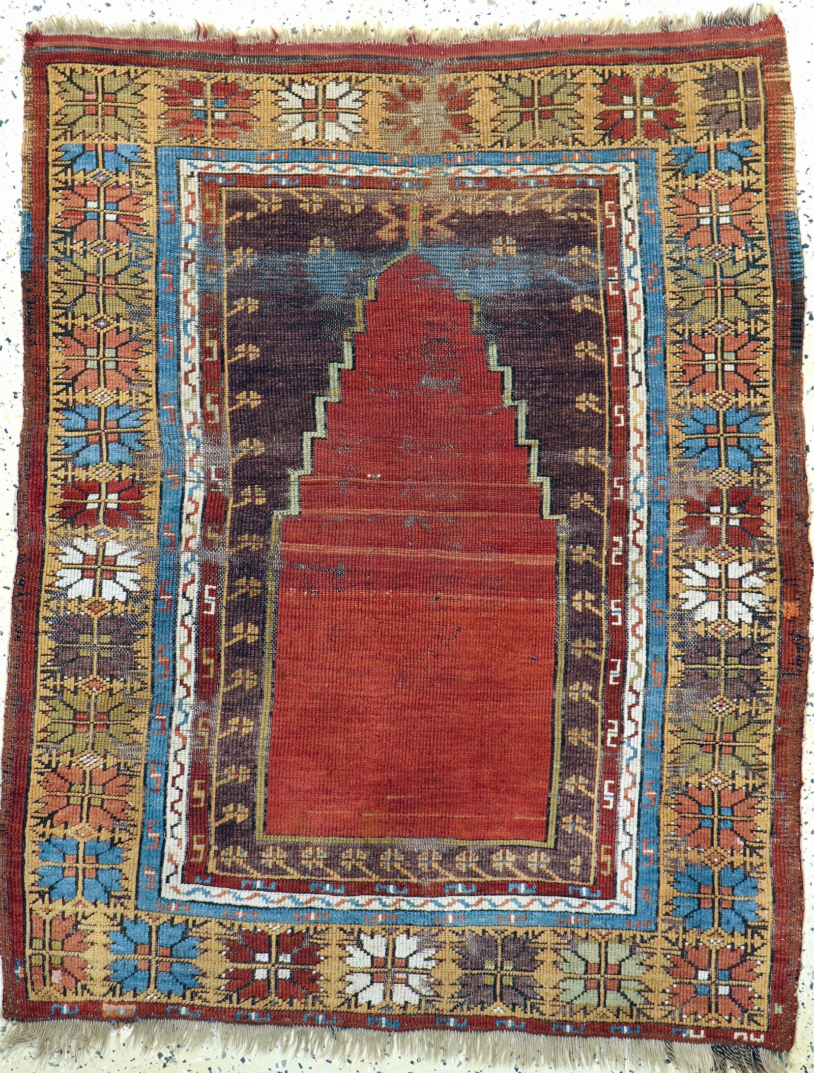 Melas antique, Turkey, 19th century, wool on wool: Melas antique, Turkey, 19th century, wool on wool, approx. 135 x 110 cm, condition: 4. Rugs, Carpets & Flatweaves