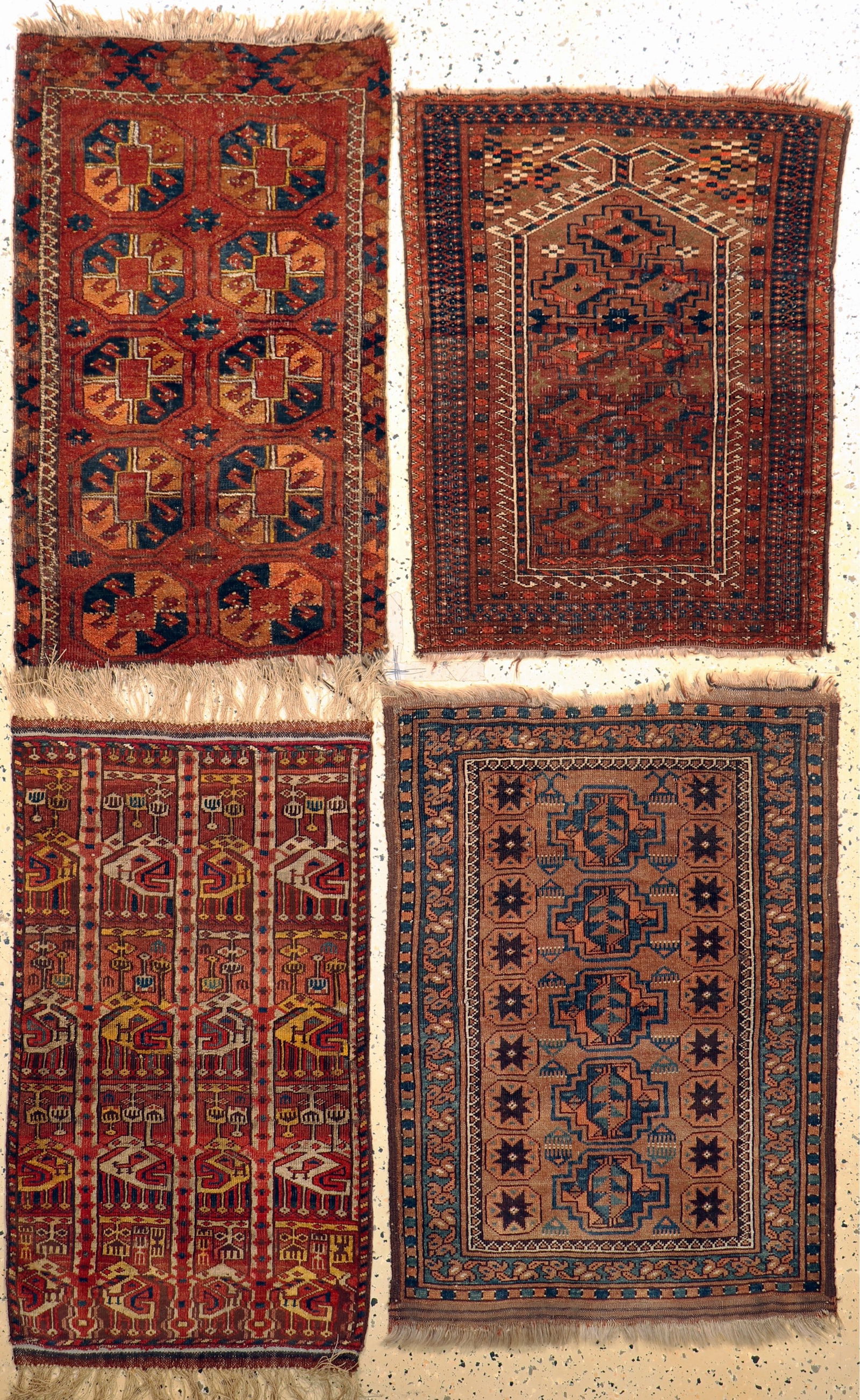 4 lot Poshti antique, Turkmenistan, 19th century (1 of 9)