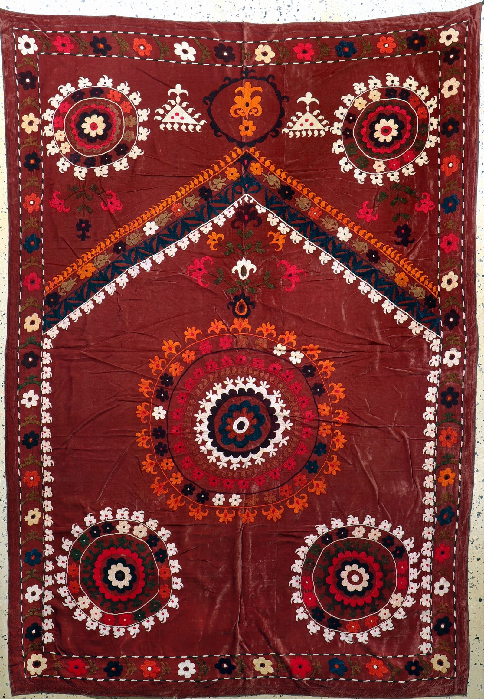 Susani antique, Uzbekistan, around 1900, silk embroidery (1 of 6)