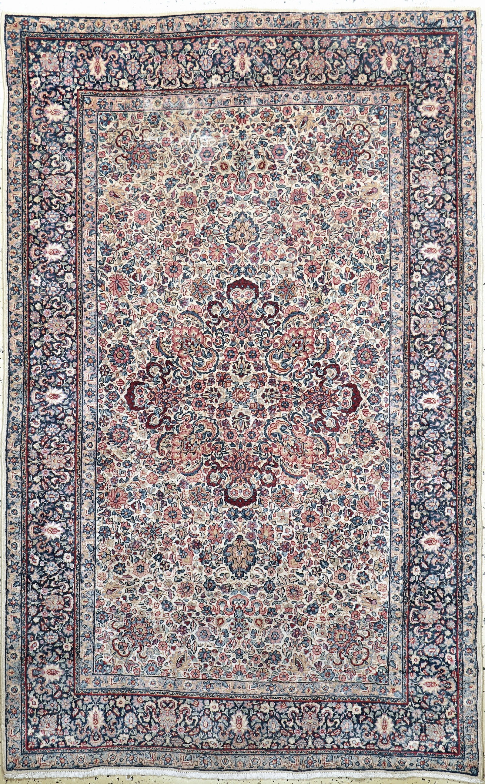 Kirman Lawar fine, Persia, mid 20th century, corkwool on (1 of 6)