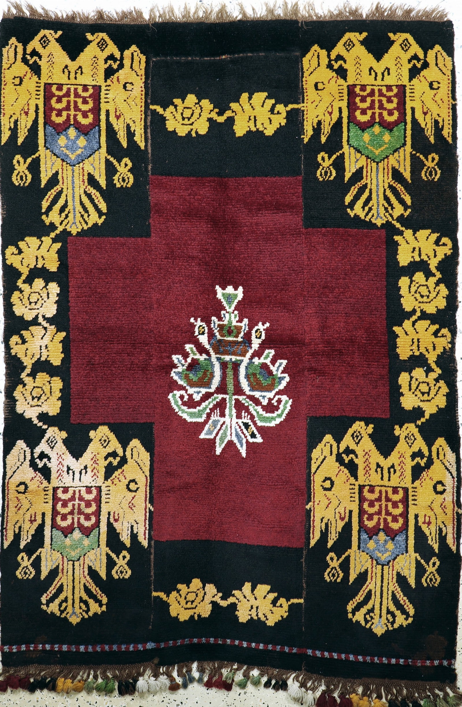 Karakalpak , Uzbekistan, mid 20th century, wool on: Karakalpak , Uzbekistan, mid 20th century, wool on wool, approx. 202 x 142 cm, (several lanes), condition: 2. Rugs Carpets & Flatweaves condition Overall condition 1 almost perfect condition or as goo