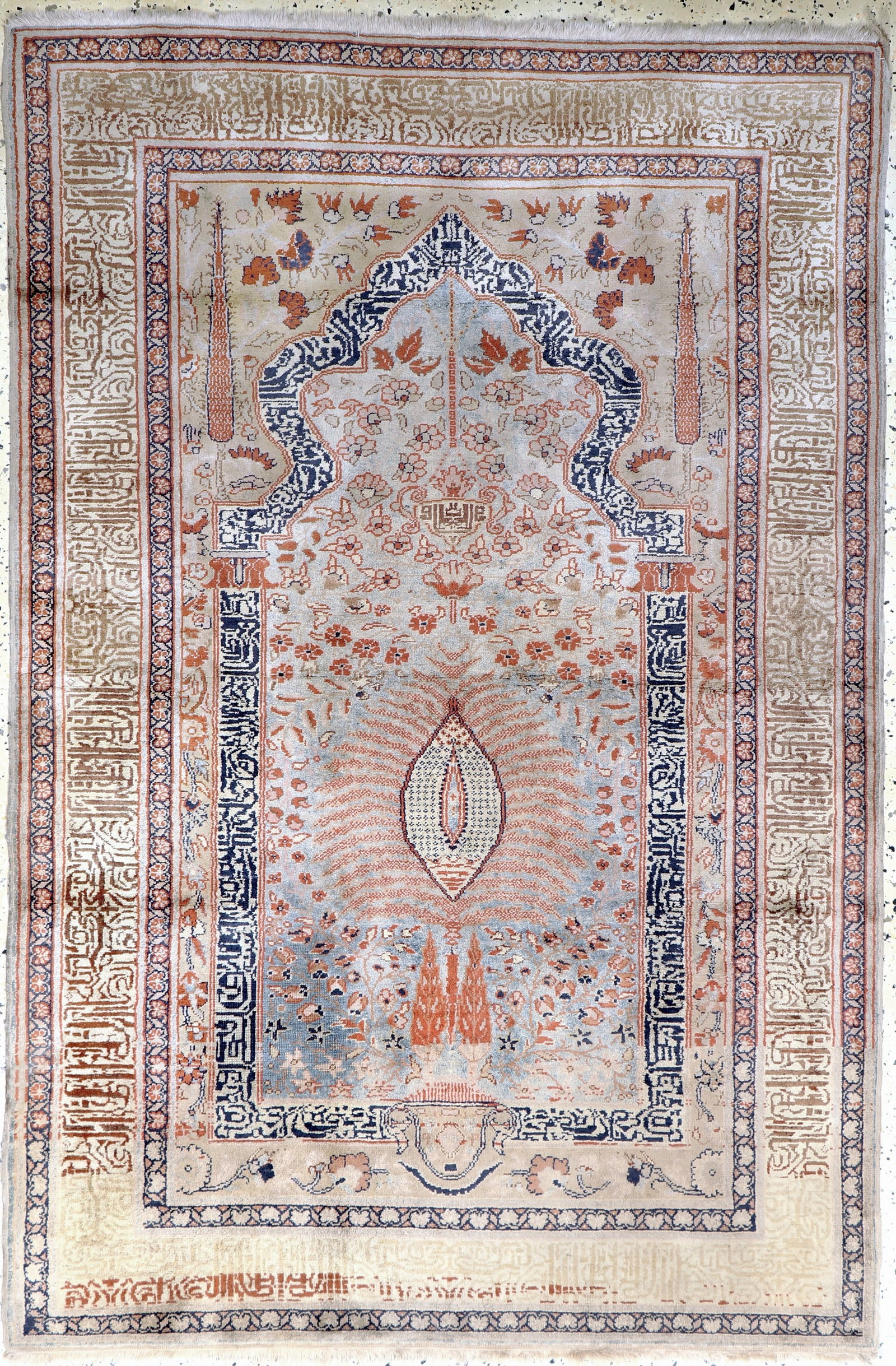 Kayseri flosch, Turkey, mid 20th century, merzerized: Kayseri flosch, Turkey, mid 20th century, merzerized cotton, approx. 178 x 120 cm, condition: 2-3. Rugs Carpets & Flatweaves condition Overall condition 1 almost perfect condition or as good as new. 2