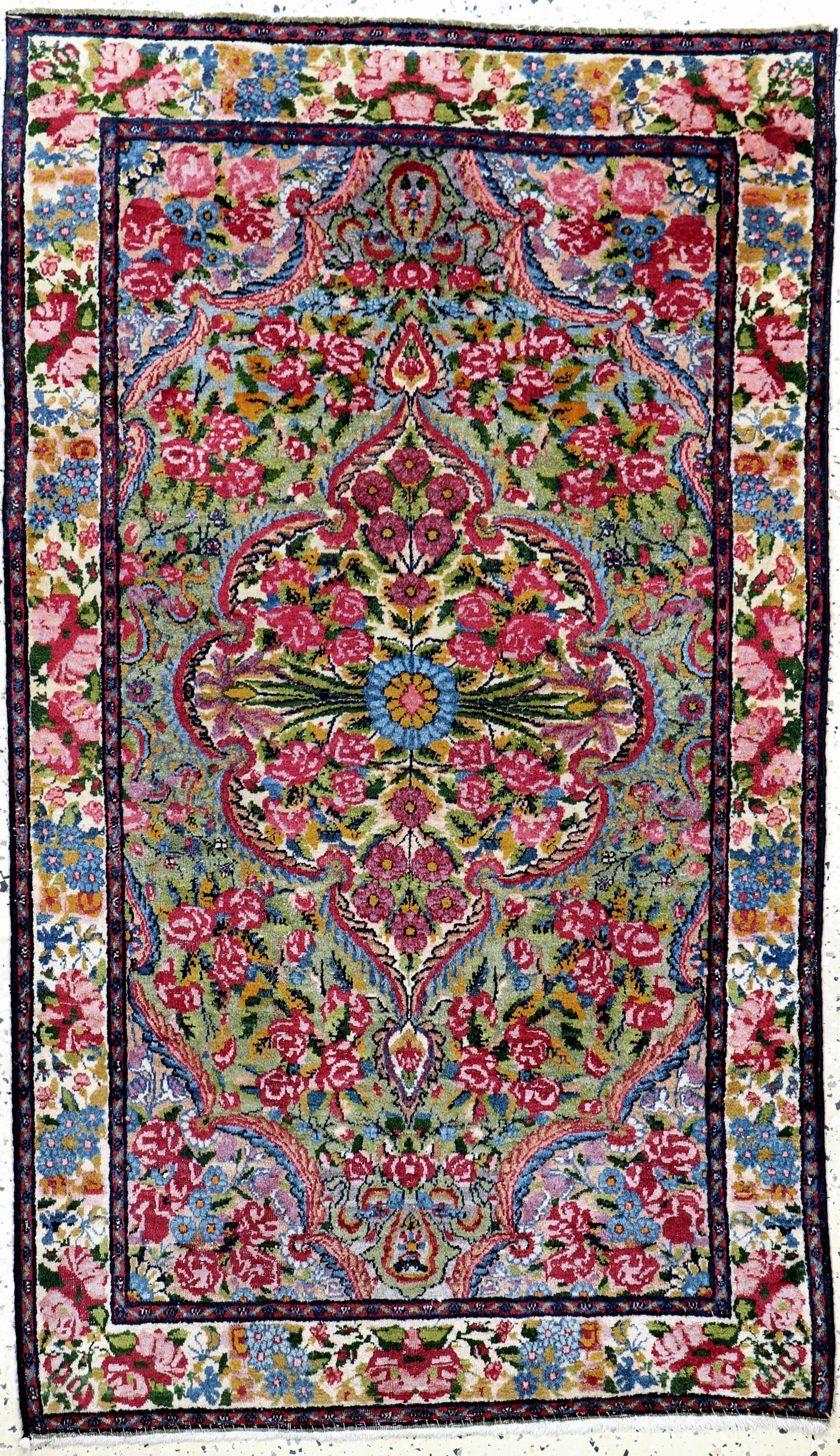 Kirman Lawar, Persia, early 20th century, woolon cotton (1 of 6)