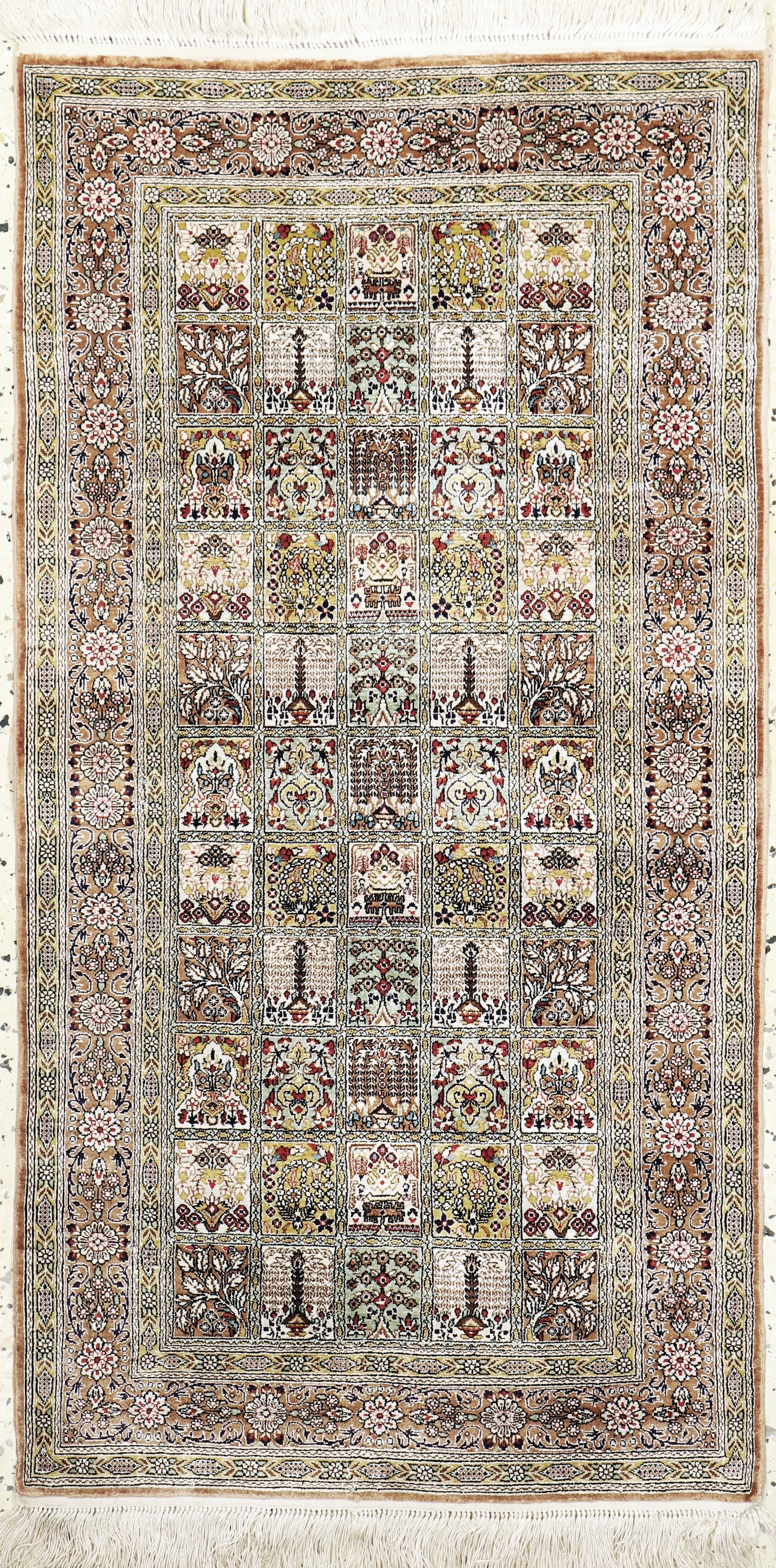 Qum silk fine, China, late 20th century, pure natural: Qum silk fine, China, late 20th century, pure natural silk, approx. 124 x 65 cm, approx. 1.0million kn/sm, condition: 2. Rugs, Carpets andFlatweaves