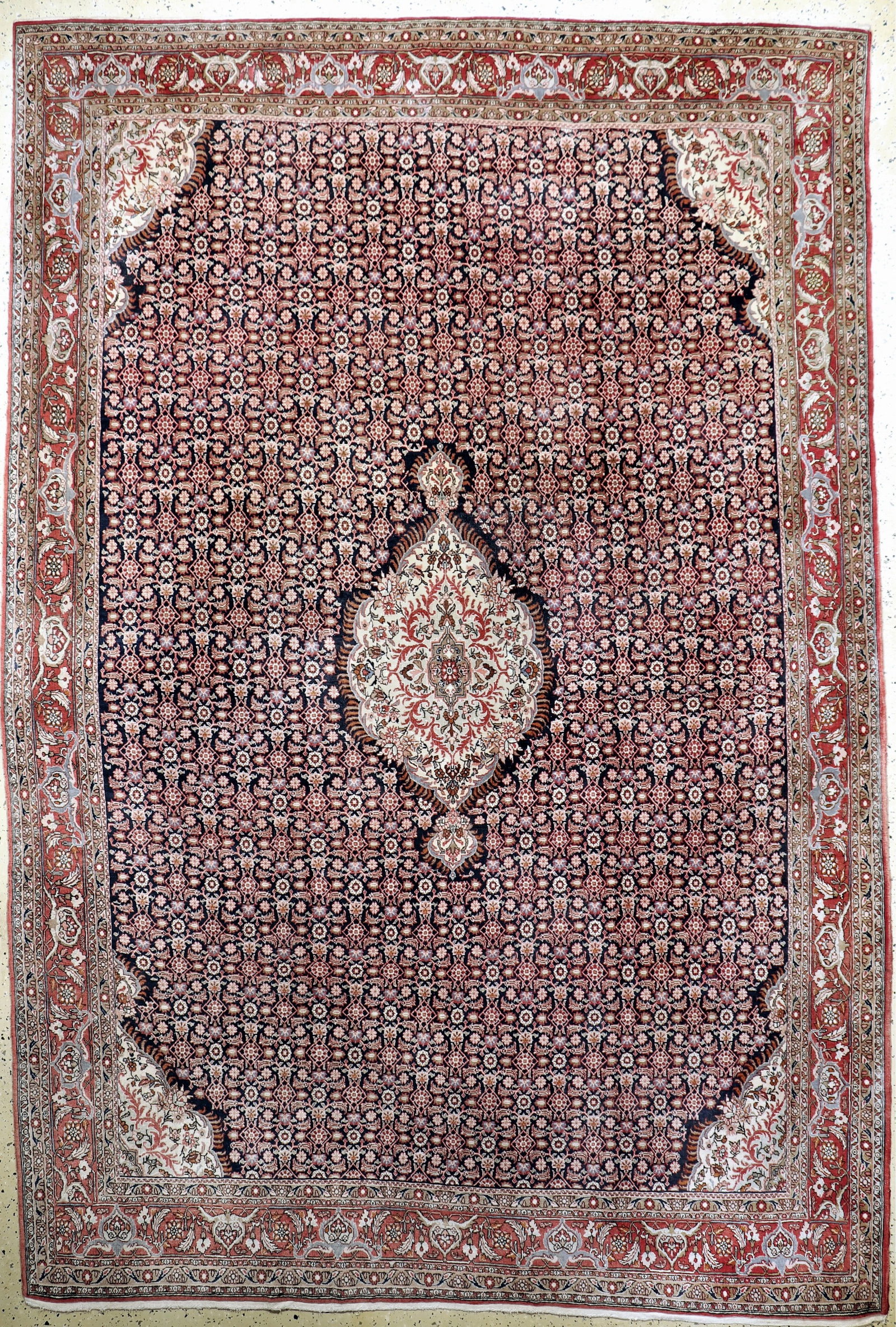 Bijar fine old, Persia, early 20th century, wool on: Bijar fine old, Persia, early 20th century, wool on cotton, approx. 340 x 250 cm, condition: 2. Rugs, Carpets and Flatweaves