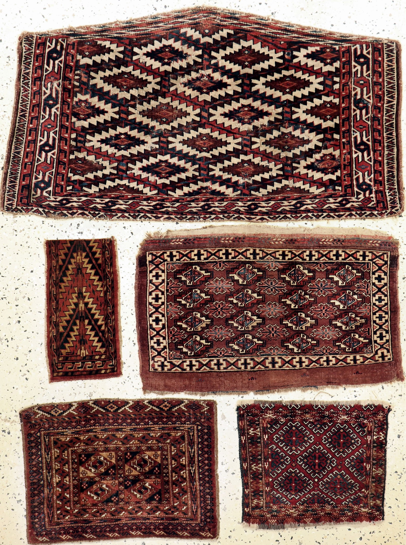 5 lots ancient Turkmene, Turkmenistan, 19th century (1 of 13)