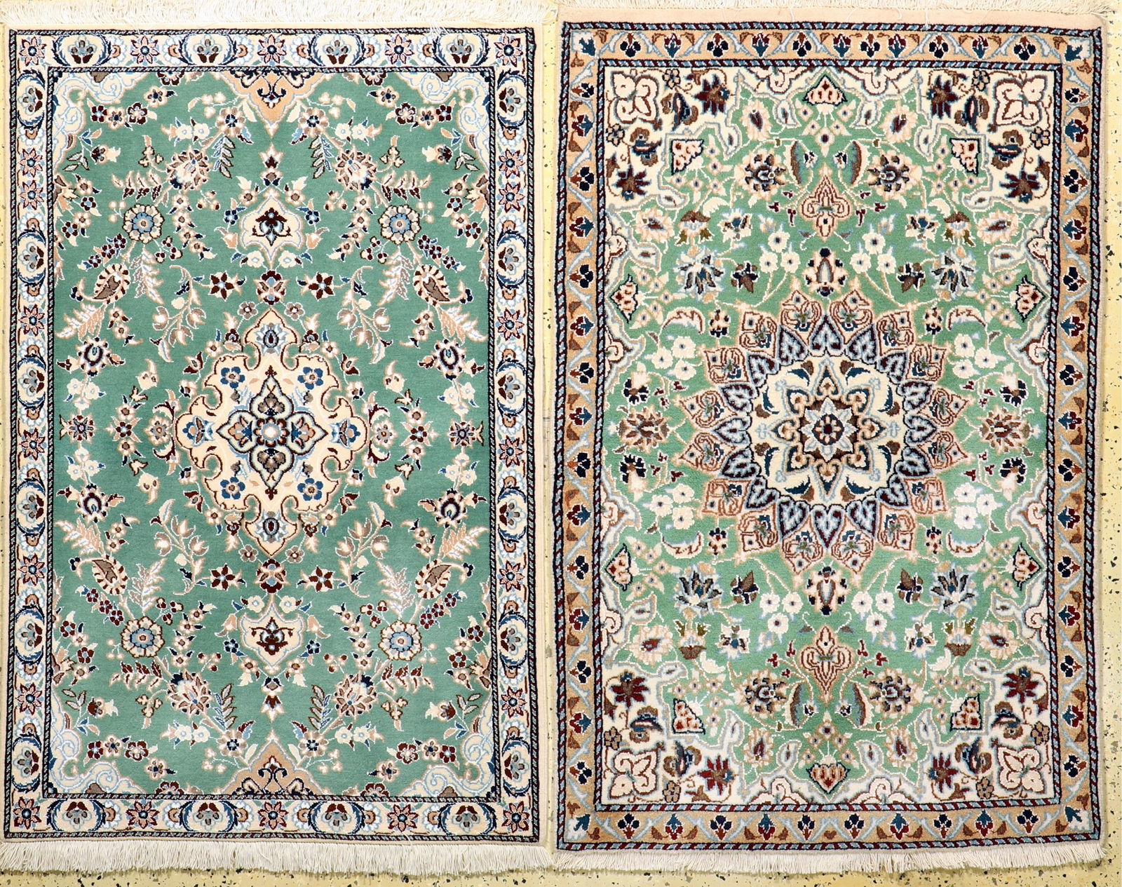 2 lots Nain, Persia, late 20th century, wool with silk (1 of 8)