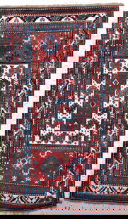 # 'Bordjalou #' Kazak antique, Caucasus, around 1900: # 'Bordjalou #' Kazak antique, Caucasus, around 1900, wool on wool, approx. 230 x 140 cm, cleaned, condition: 2. Rugs, Carpets & Flatweaves