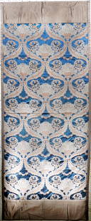 Wall hanging embroidered, Europe, mid-20th century: Wall hanging embroidered, Europe, mid-20th century, cotton, approx. 310 x 127 cm, condition: 2 (small stains). Rugs, Carpets & Flatweaves