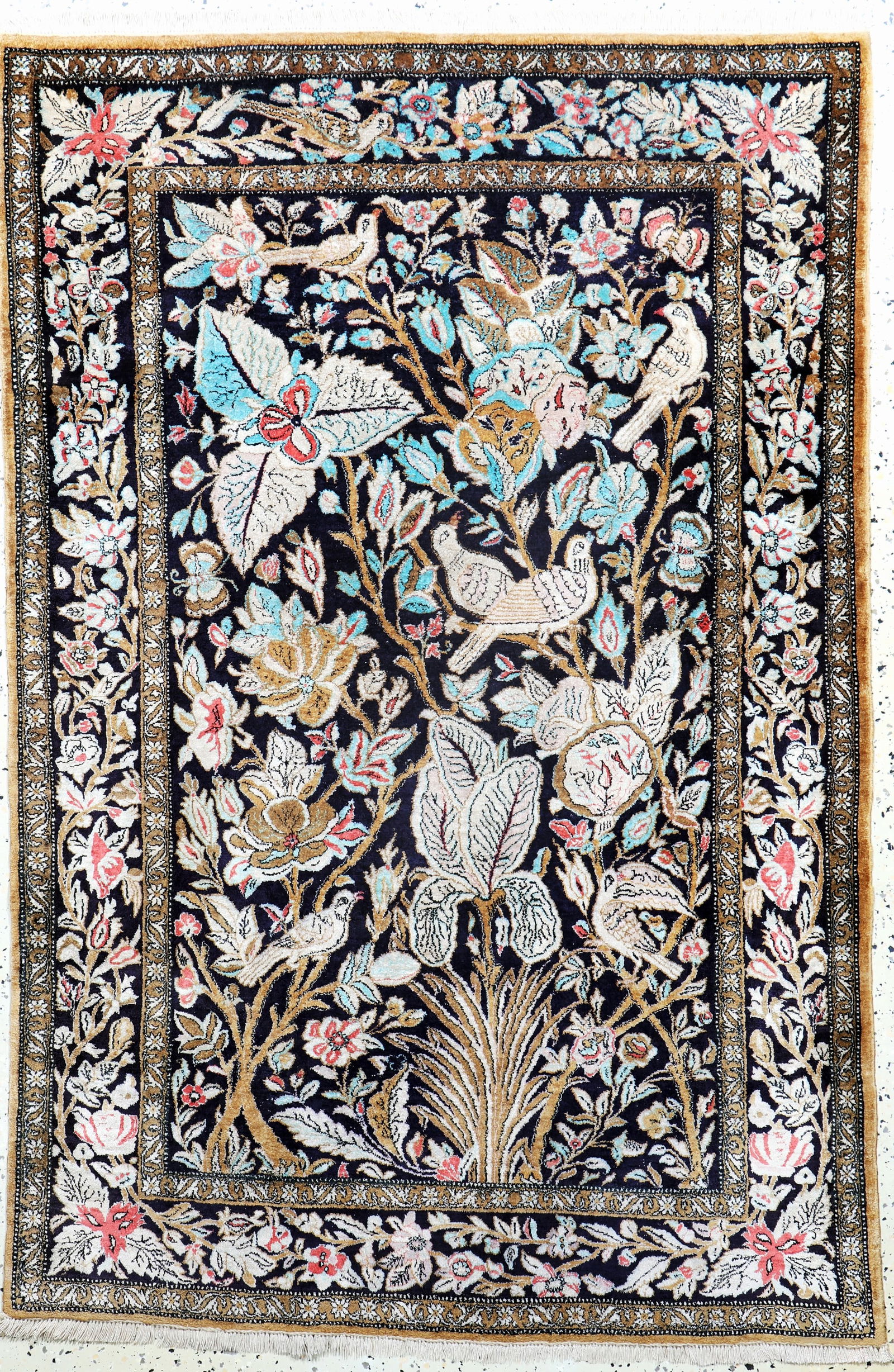 Qum silk probably # 'Shakeri #', Persia, early20th (1 of 7)