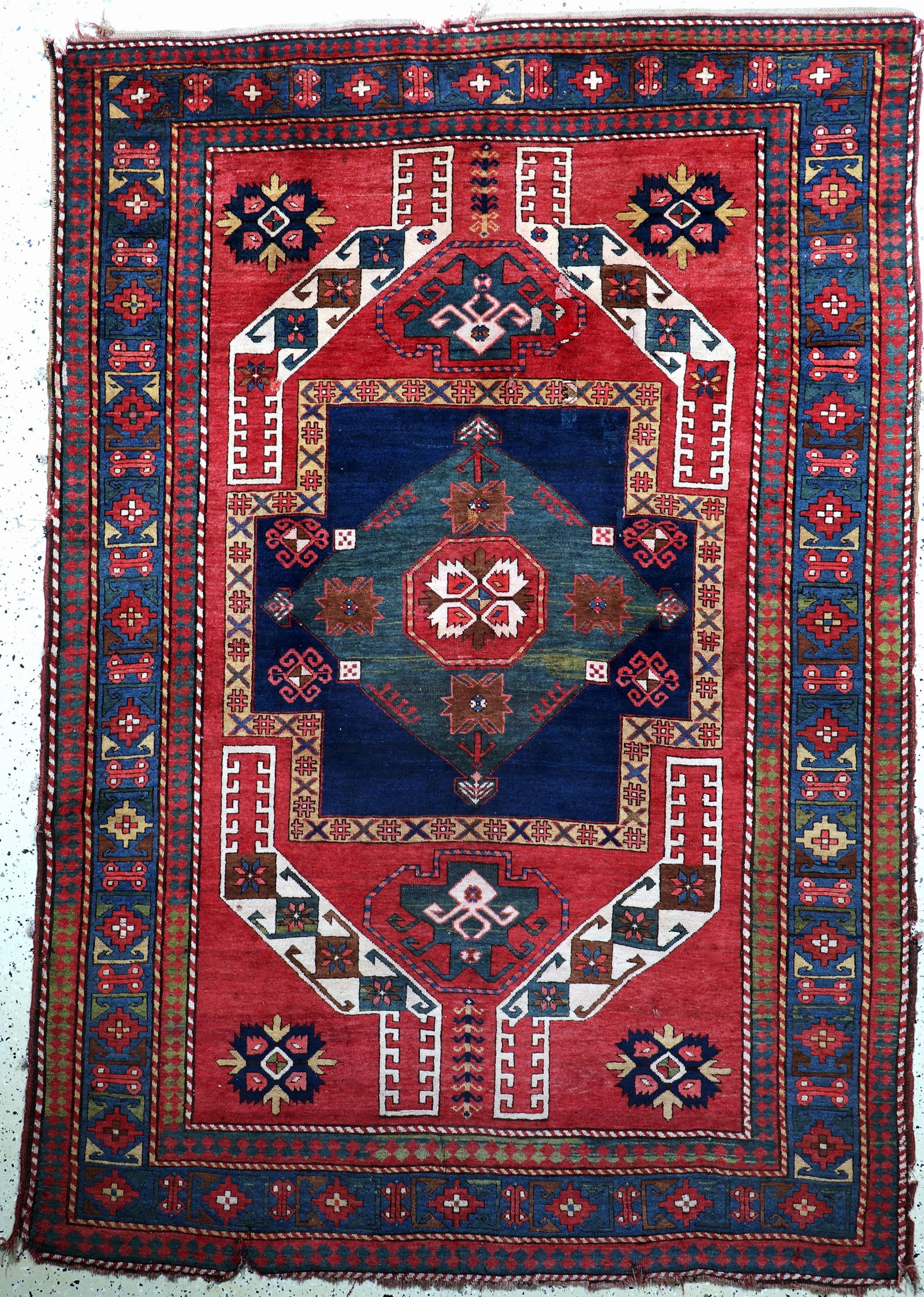 Kazak antique, Caucasus, 19th century, wool onwool (1 of 8)