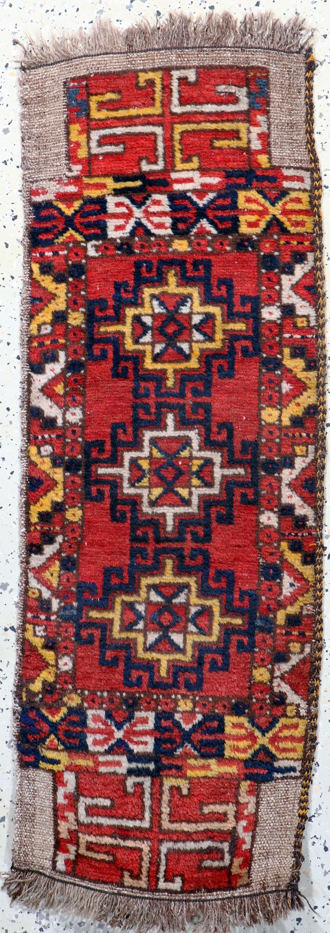 Karakalpak antique, Turkey, around 1900, wool on wool: Karakalpak antique, Turkey, around 1900, wool on wool, approx. 114 x 42 cm, moth damage, condition: 2. Rugs, Carpets & Flatweaves