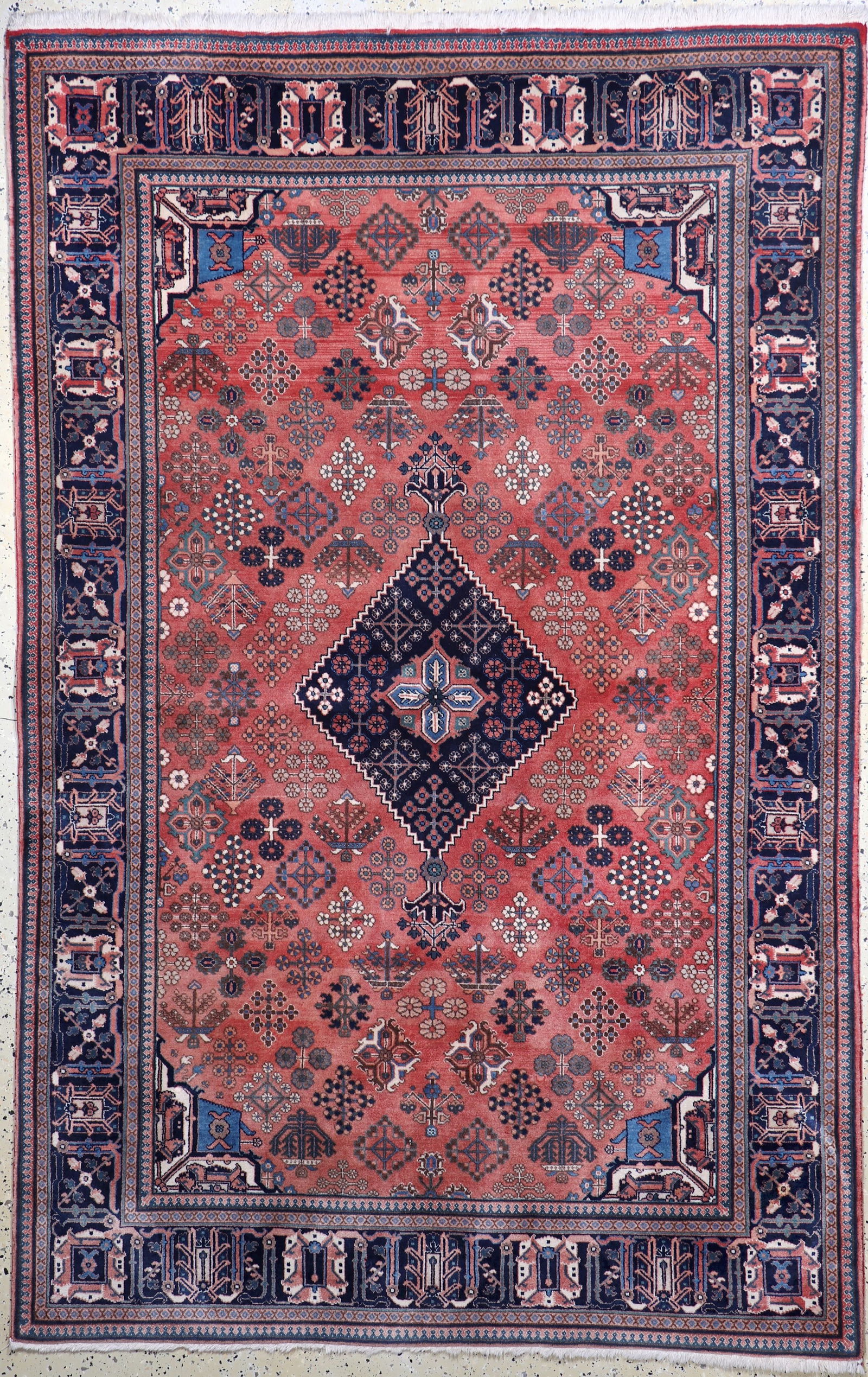 Meymeh fine, Persia, late 20th century, corkwool on: Meymeh fine, Persia, late 20th century, corkwool on cotton, approx. 260 x 170 cm, faded colors, condition: 2. Rugs, Carpets & Flatweaves