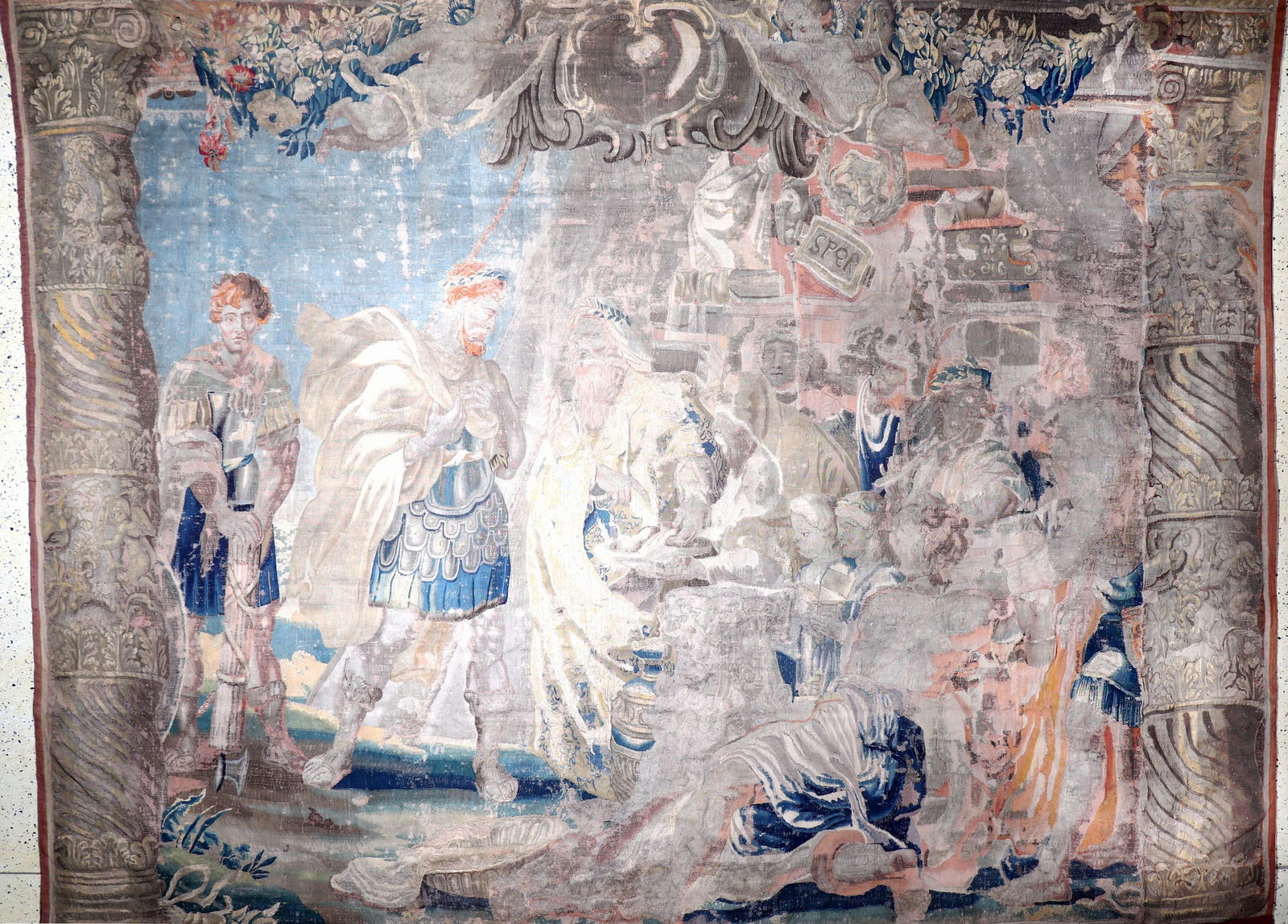 Tapestry antique, Flanders, 18th century, wool with silk