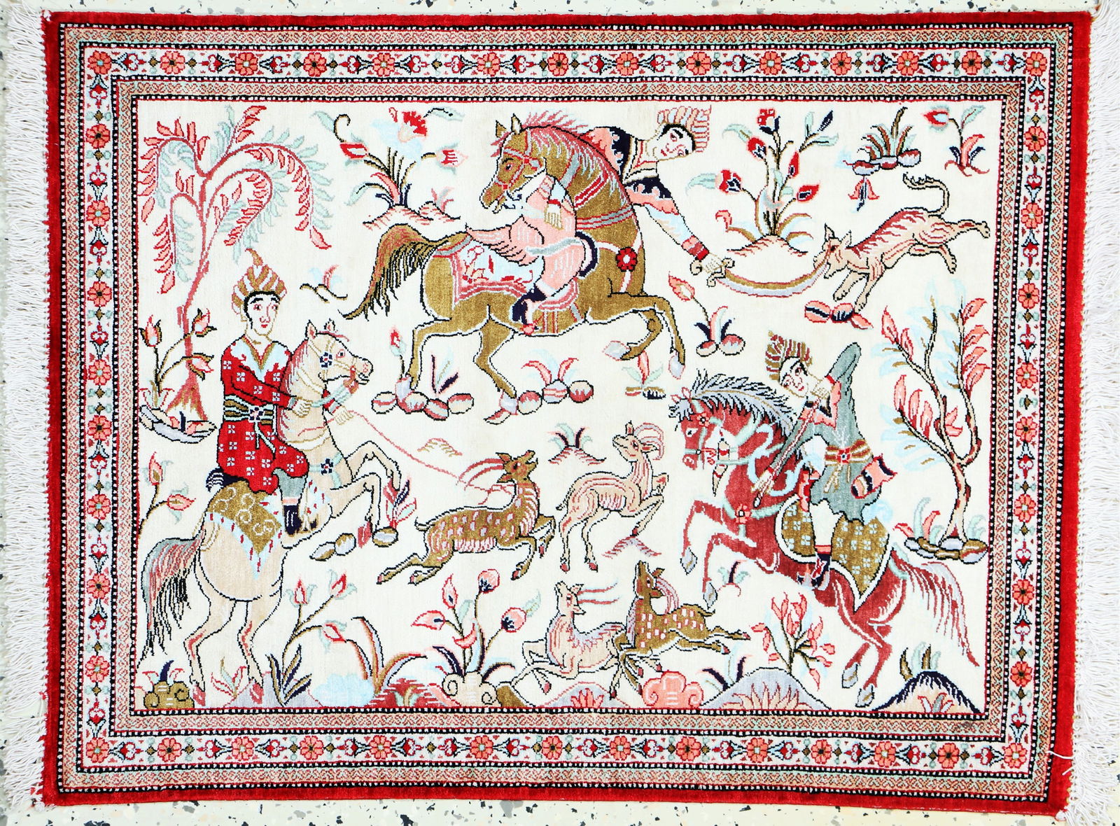 Qum silk, Persia, late 20th century, pure natural (1 of 4)