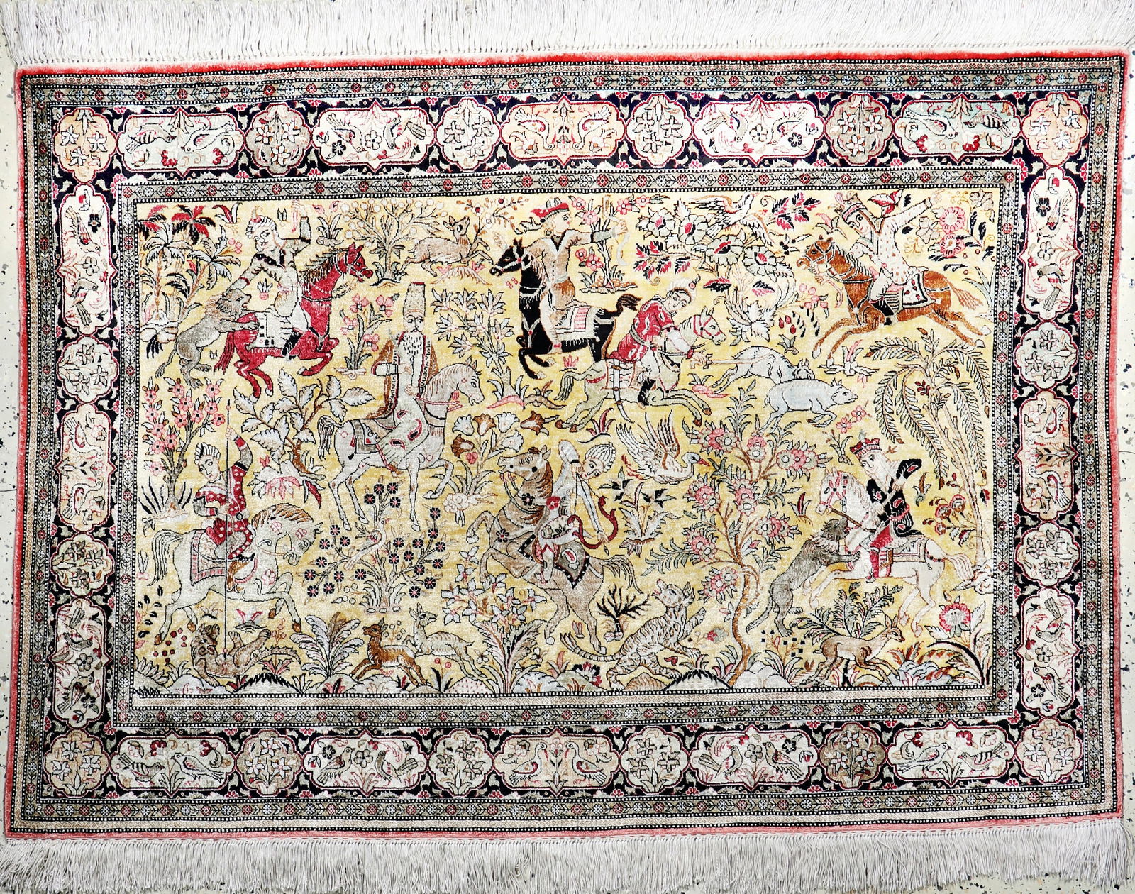 Qum silk, Persia, late 20th century, pure natural (1 of 8)