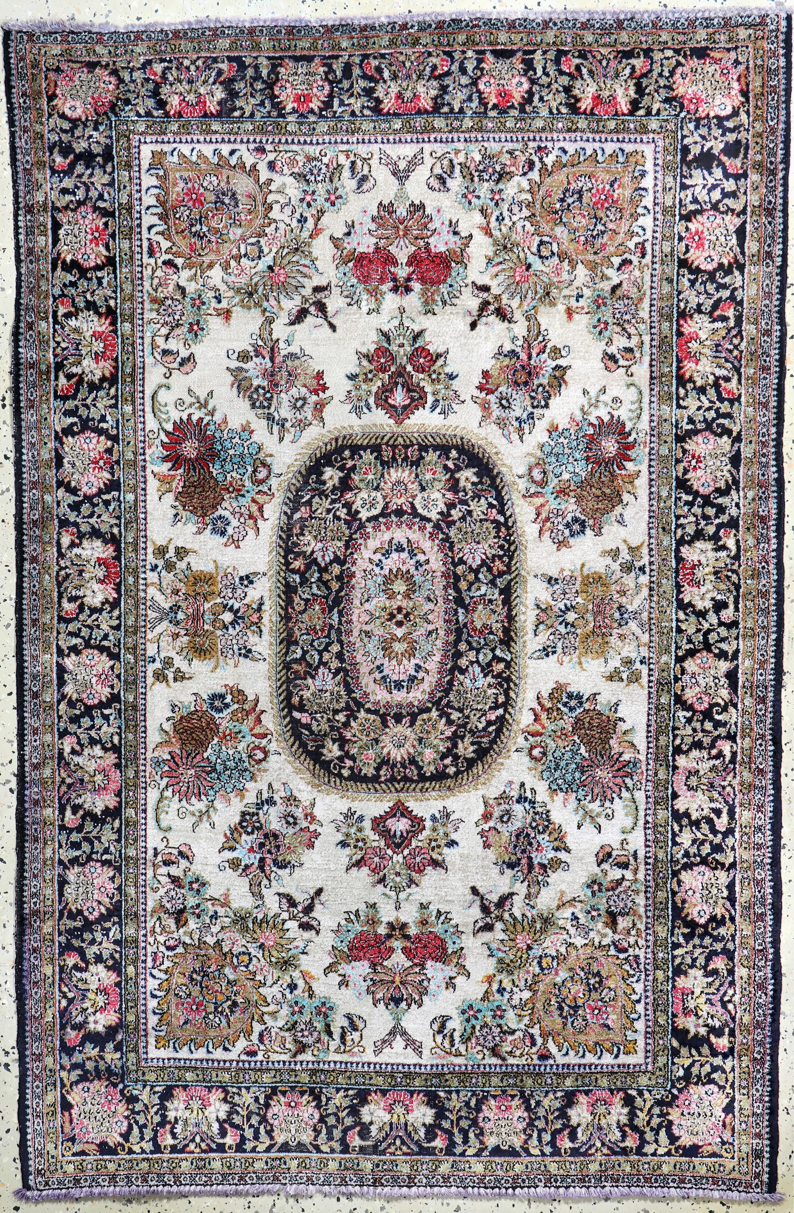 Qum silk, Persia, mid-20th century, pure natural (1 of 6)