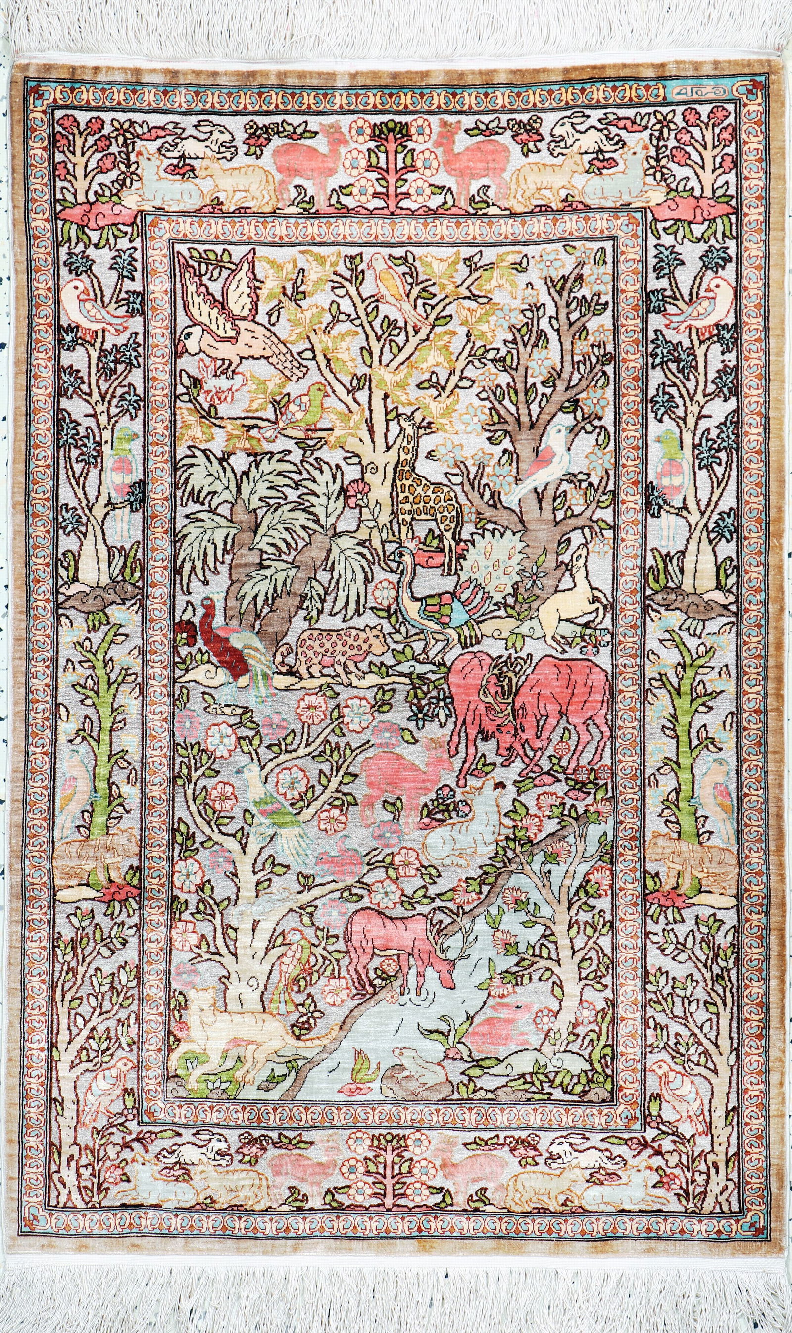 Hereke silk fine sign., Turkey, mid-20th century (1 of 11)