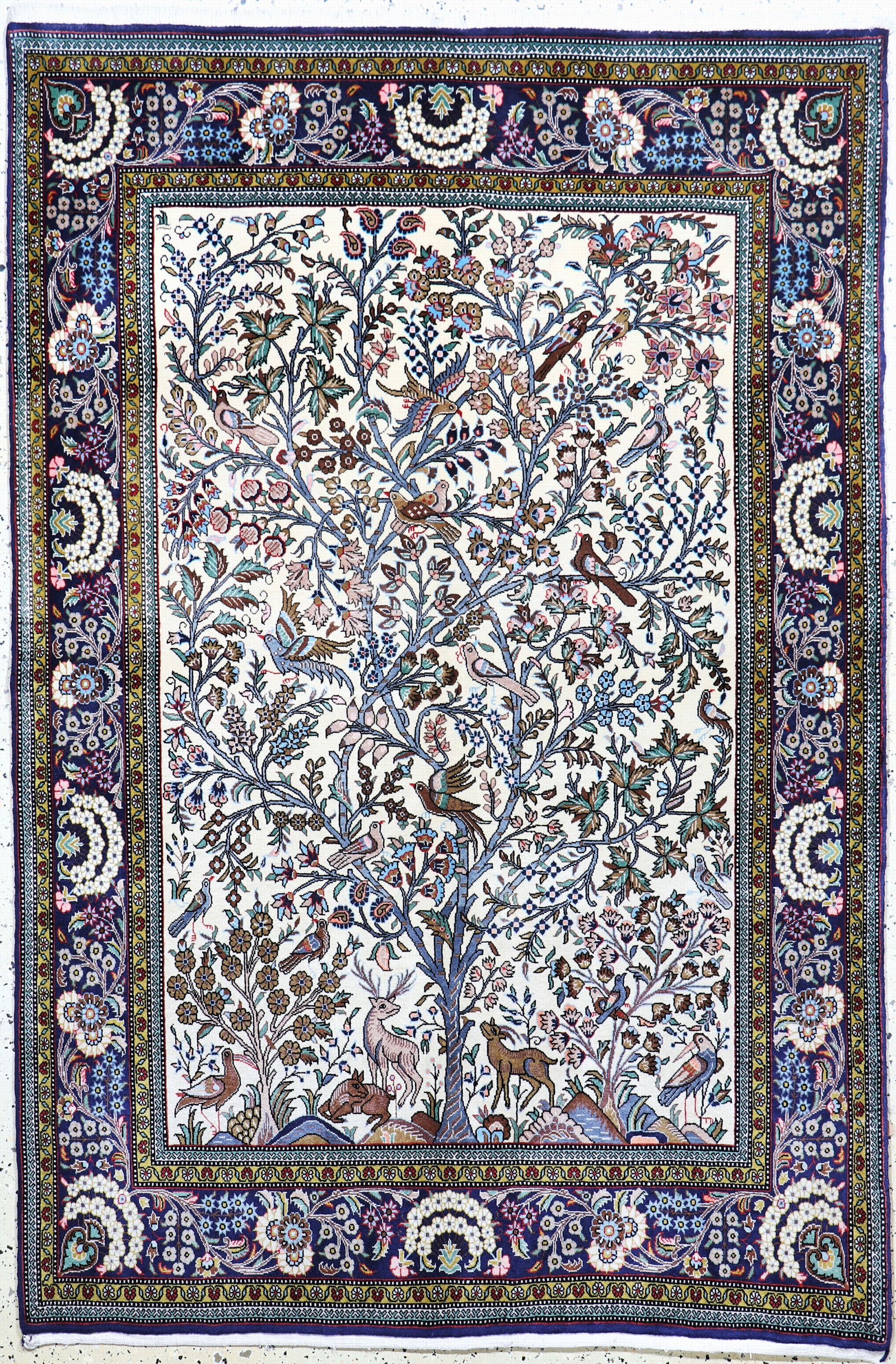 Qum cork fine, Persia, mid-20th century, corkwool on (1 of 8)