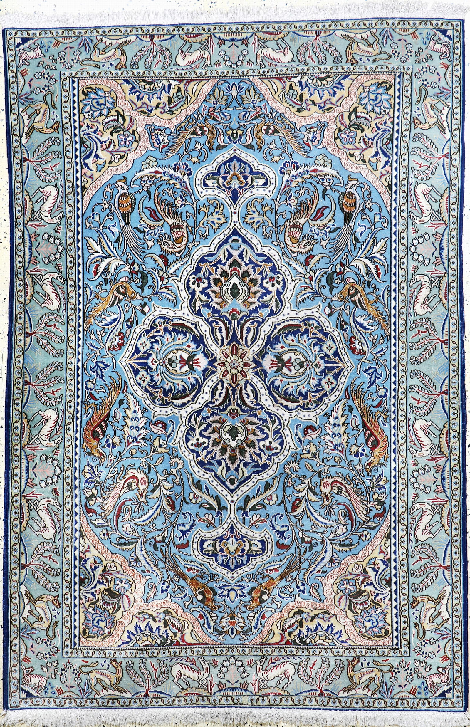 Qum old, Persia, mid-20th century, wool with silk (1 of 8)