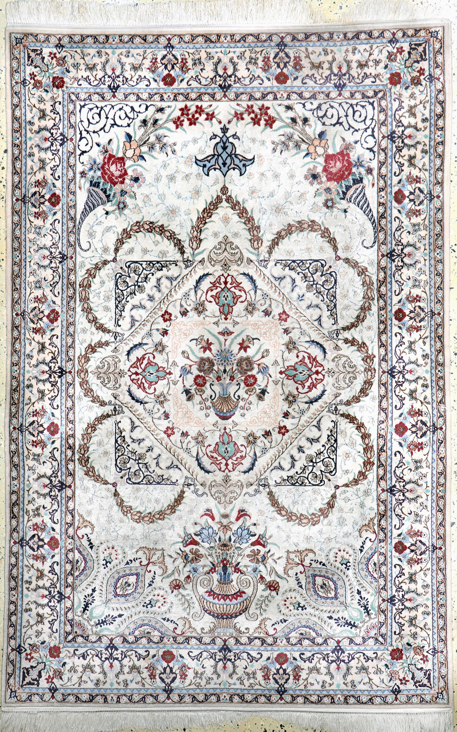 Nain fine, Persia, mid-20th century, corkwool with silk (1 of 6)